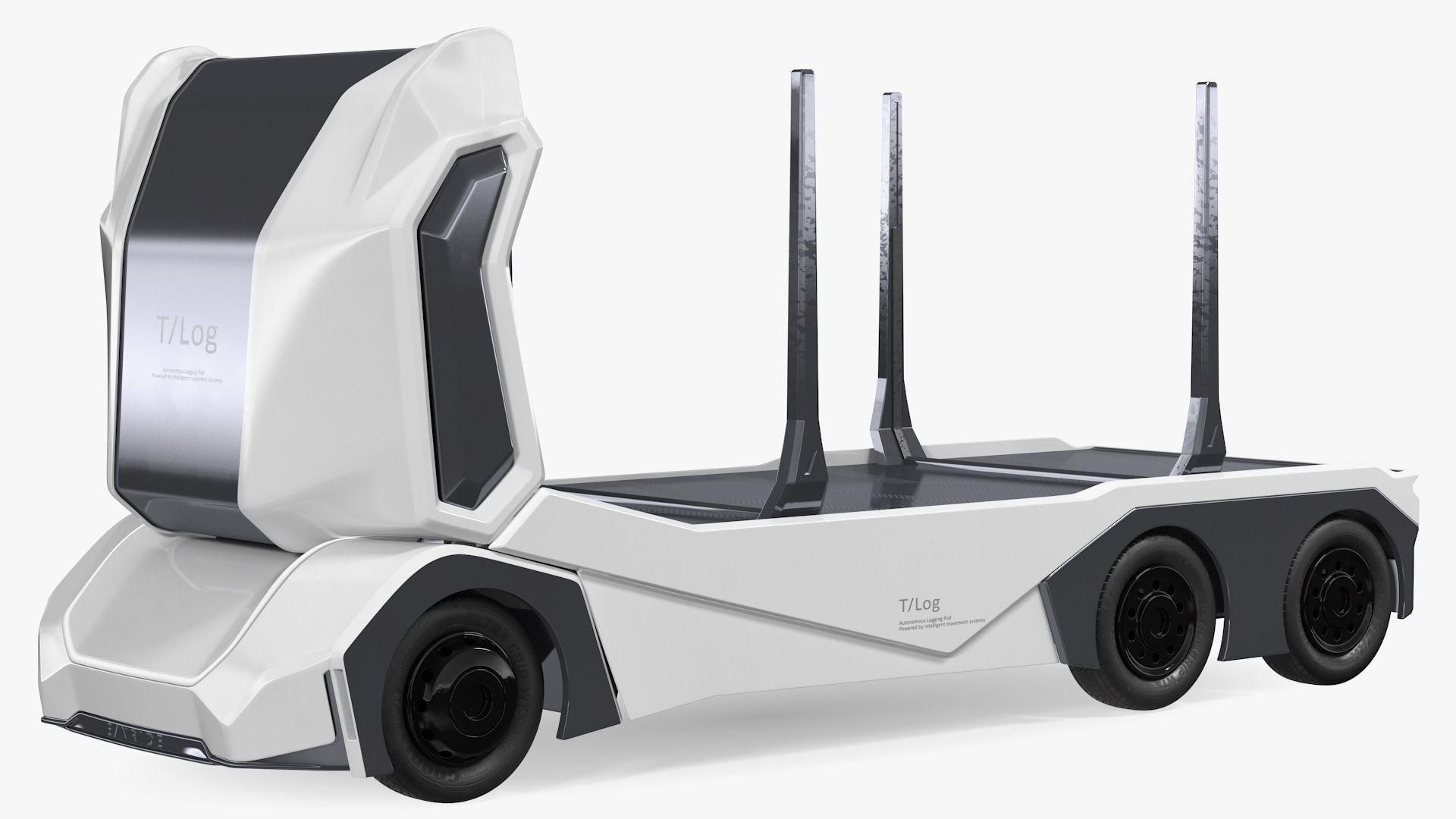 Einride Electric Autonomous Logging Truck Rigged 3D model_17