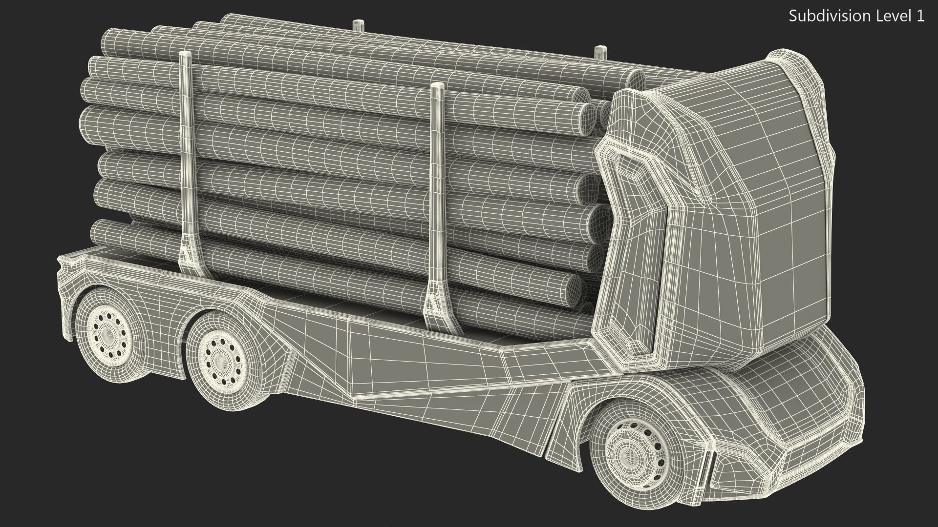 Einride Electric Autonomous Logging Truck Rigged 3D model_23