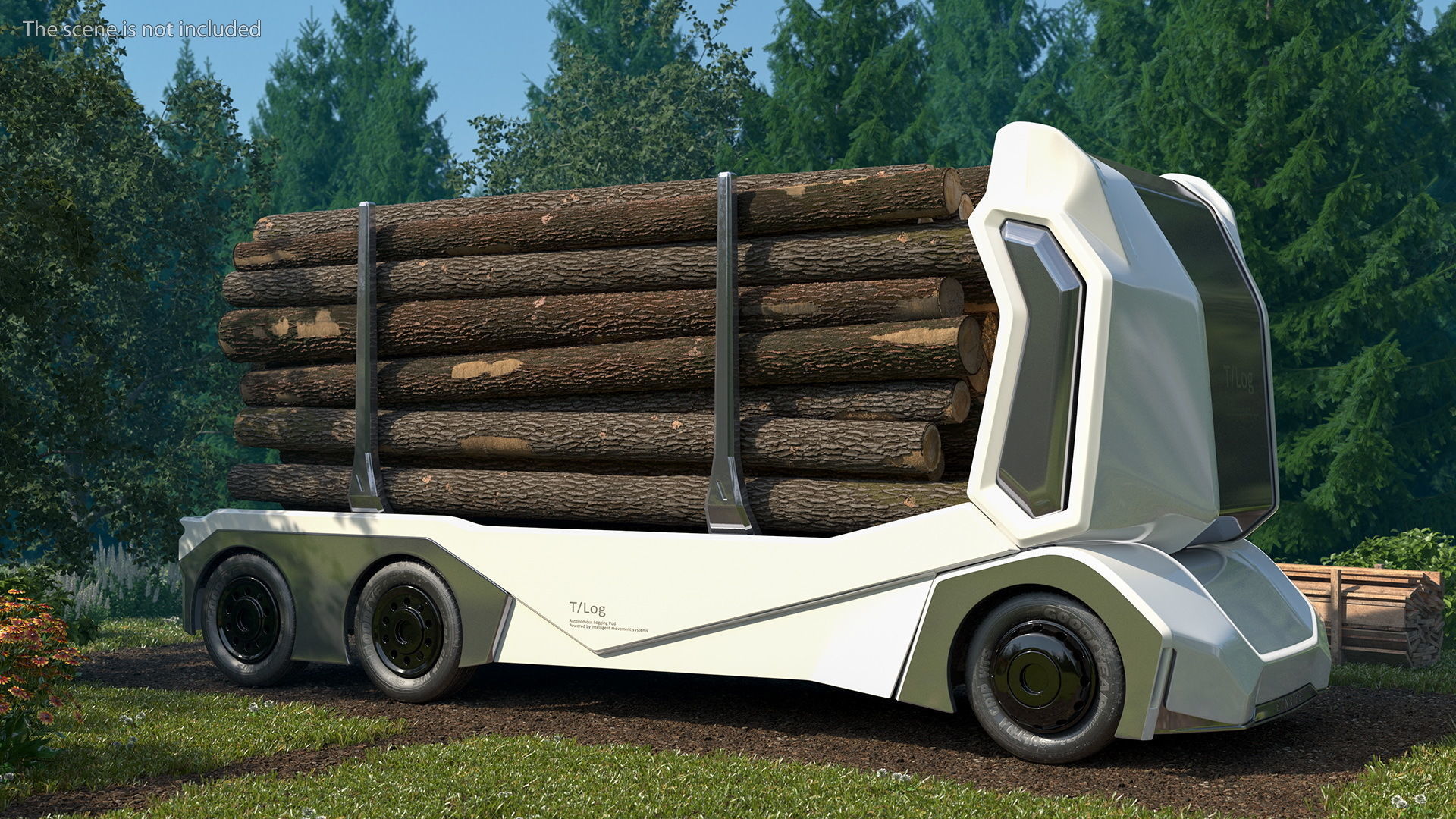 Einride Electric Autonomous Logging Truck Rigged 3D model_2