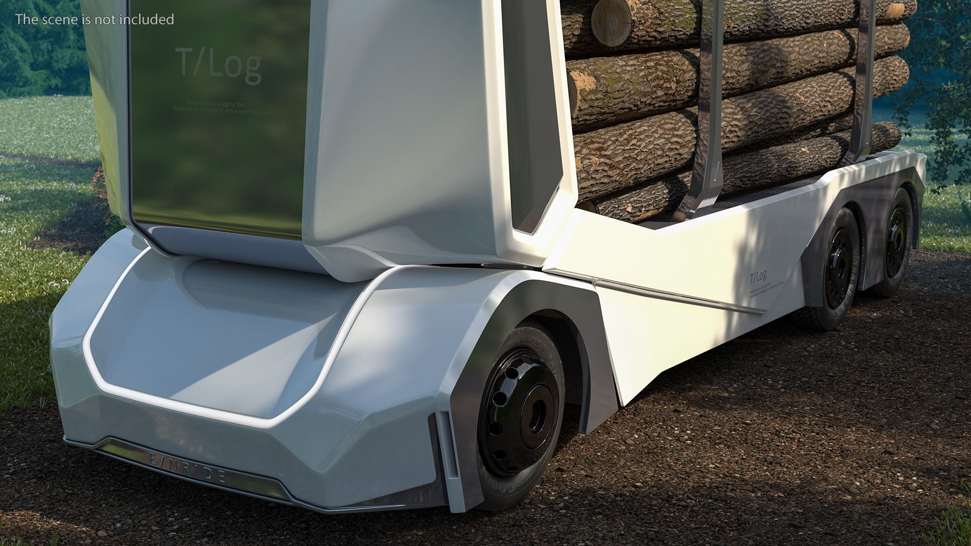 Einride Electric Autonomous Logging Truck Rigged 3D model_4