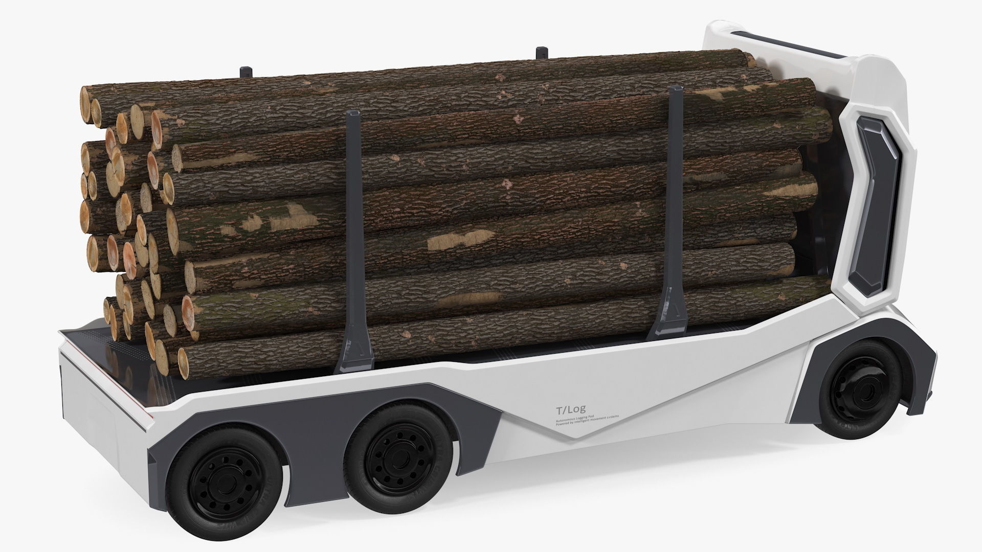 Einride Electric Autonomous Logging Truck Rigged 3D model_9