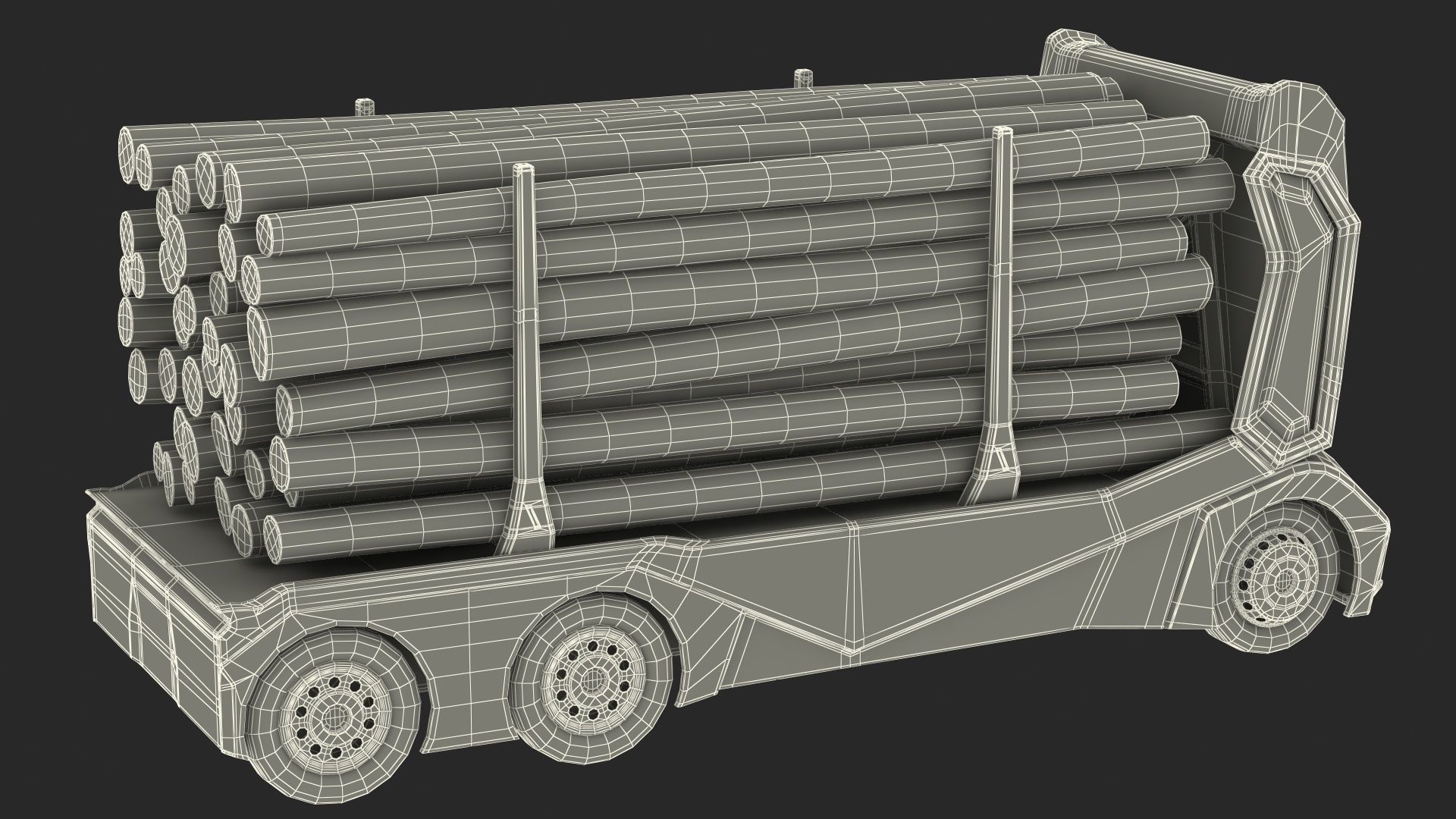 Einride Electric Autonomous Logging Truck Rigged 3D model_29