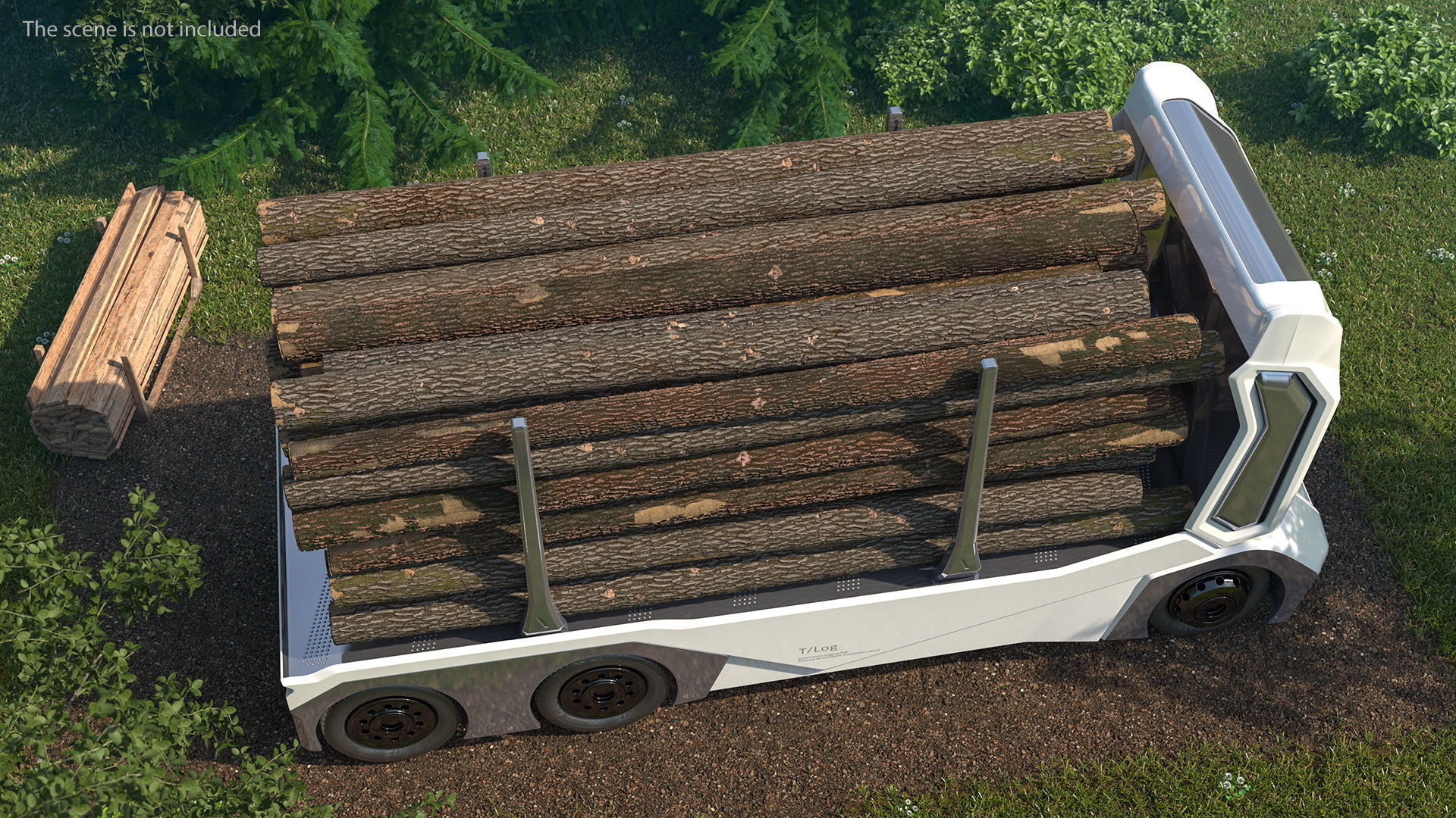 Einride Electric Autonomous Logging Truck Rigged 3D model_3