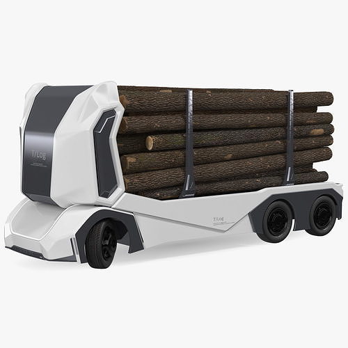 Einride Electric Autonomous Logging Truck Rigged 3D model