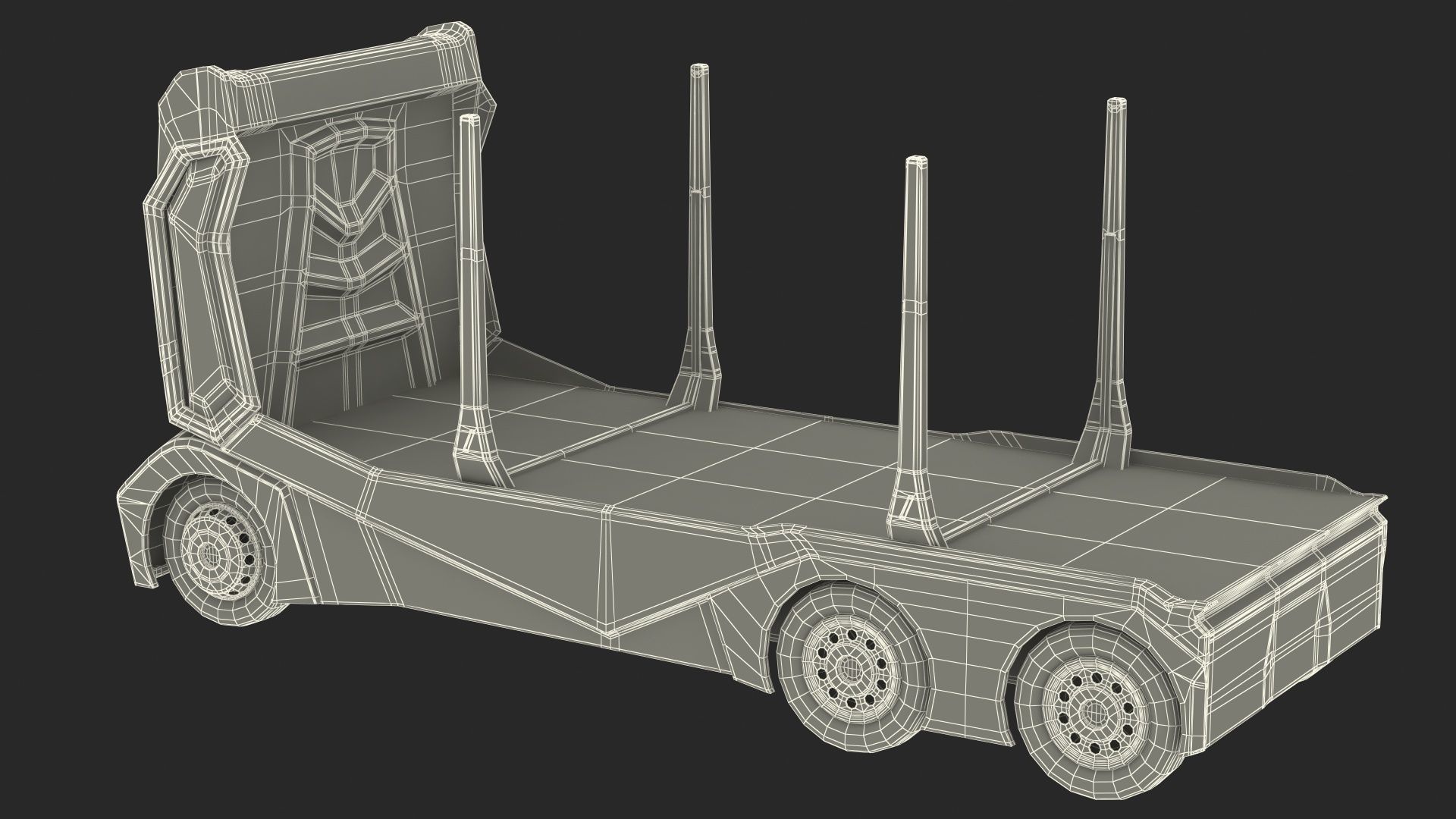 Einride Electric Autonomous Logging Truck Rigged 3D model_33
