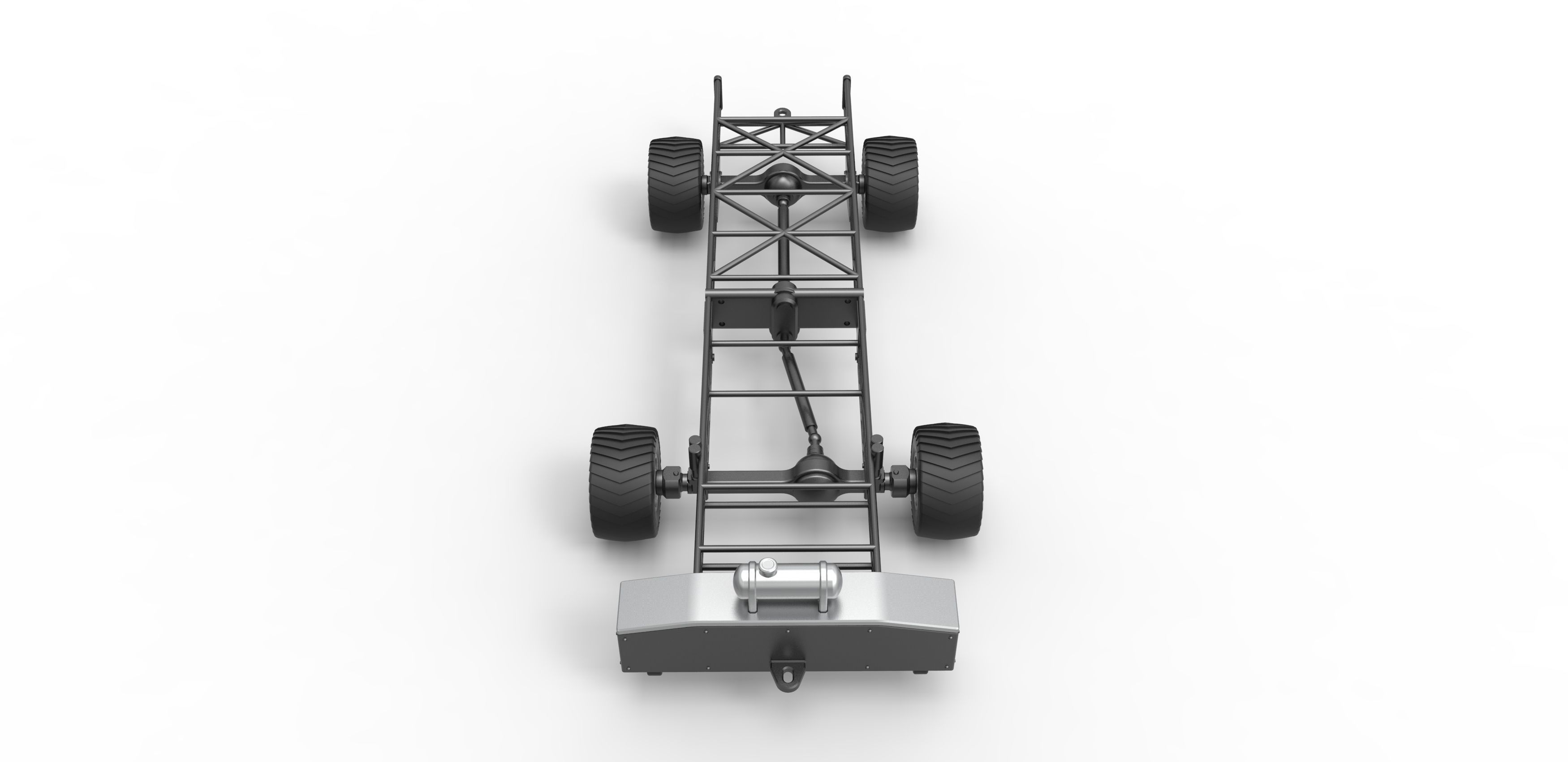 Chassis of 4wd pulling truck Scale 1 to 25 3D print model_5