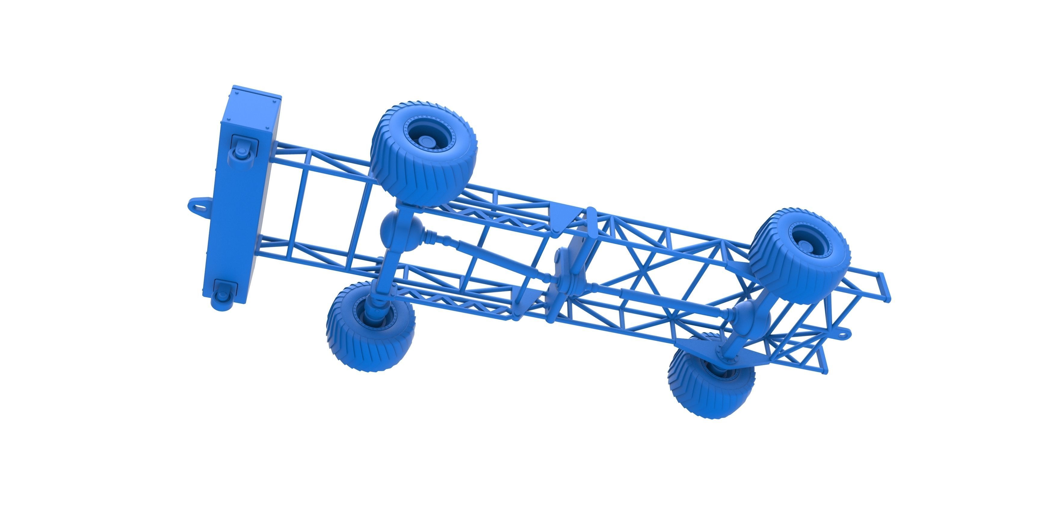 Chassis of 4wd pulling truck Scale 1 to 25 3D print model_16