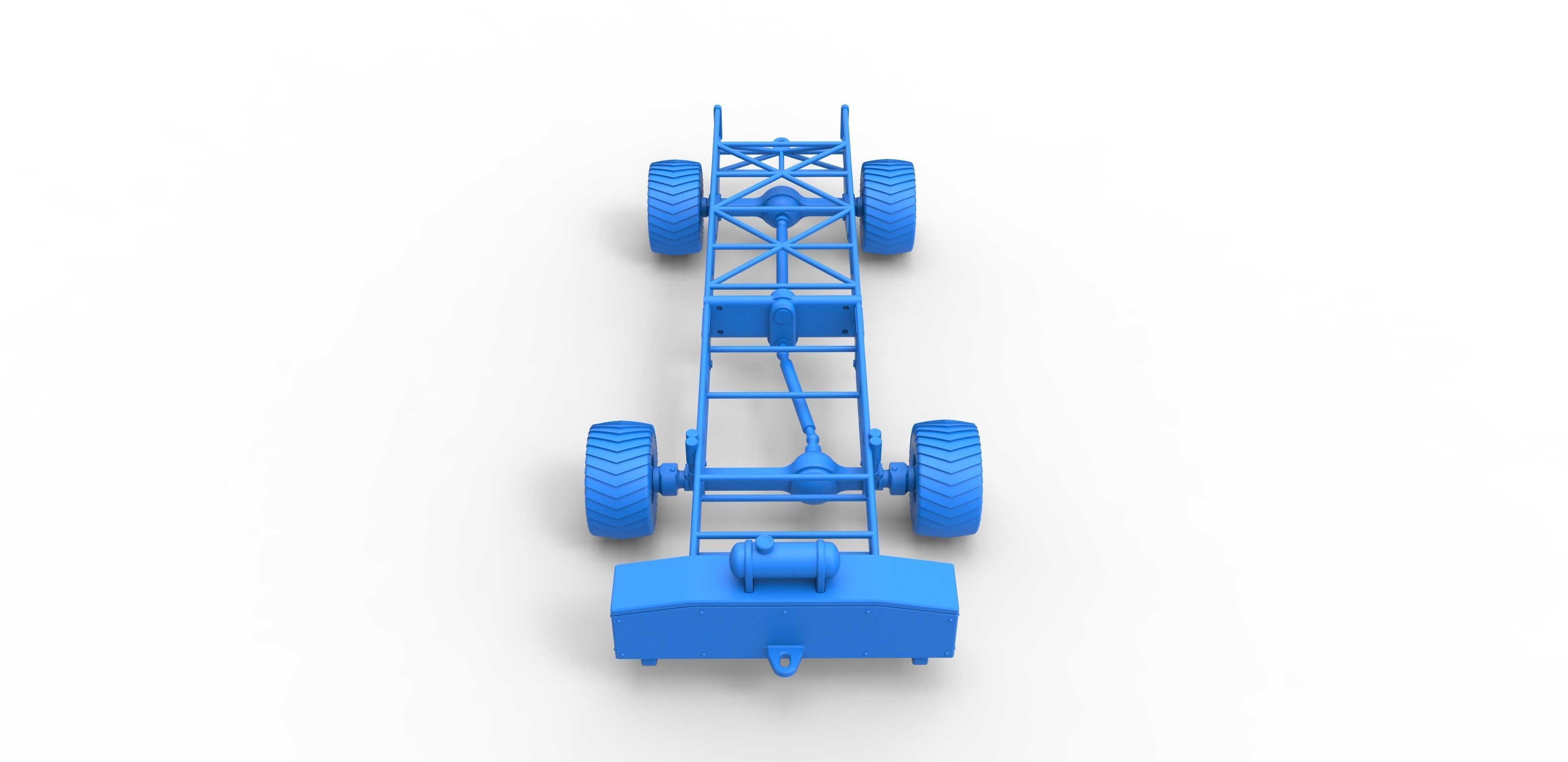 Chassis of 4wd pulling truck Scale 1 to 25 3D print model_18