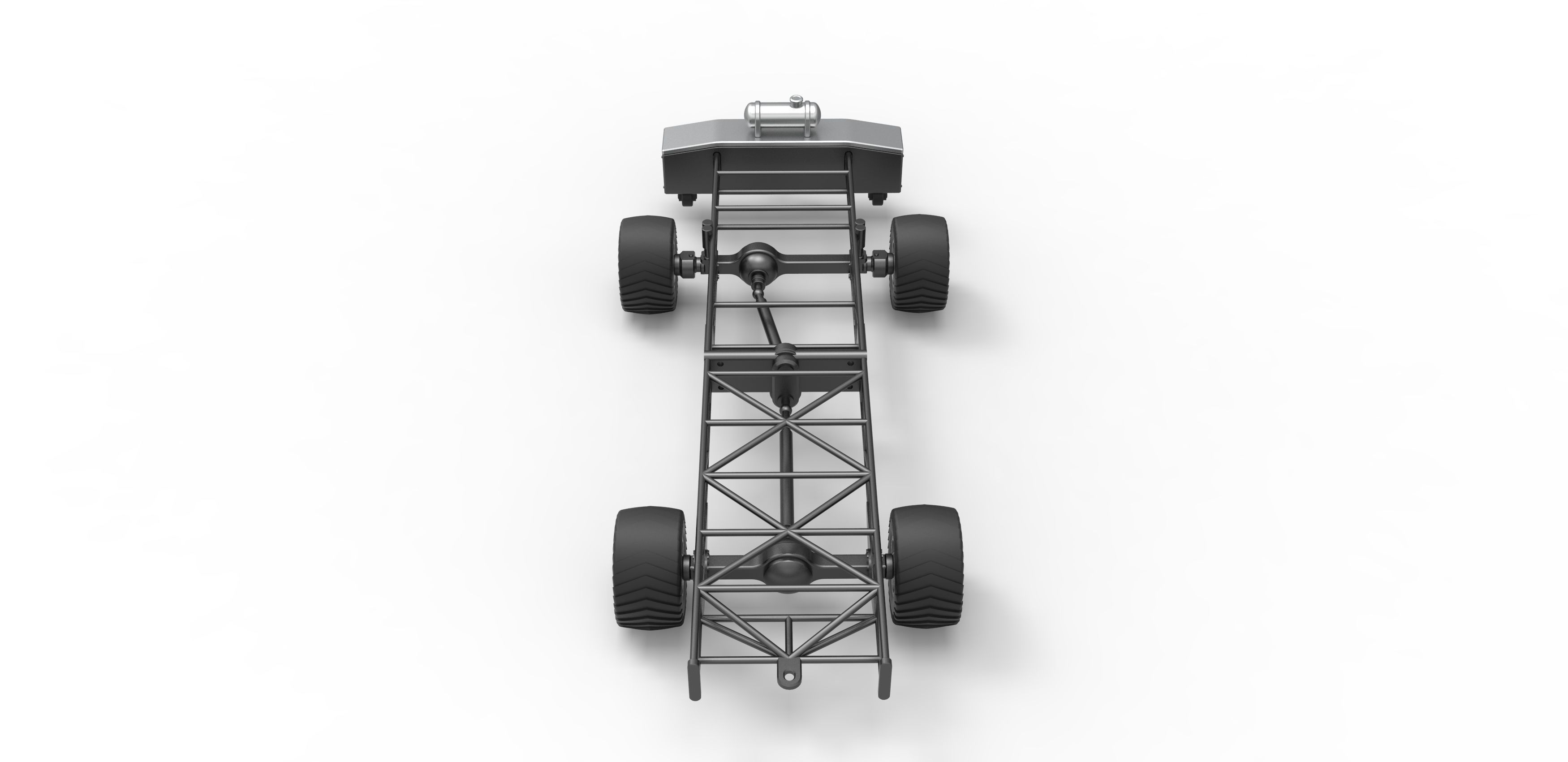 Chassis of 4wd pulling truck Scale 1 to 25 3D print model_12