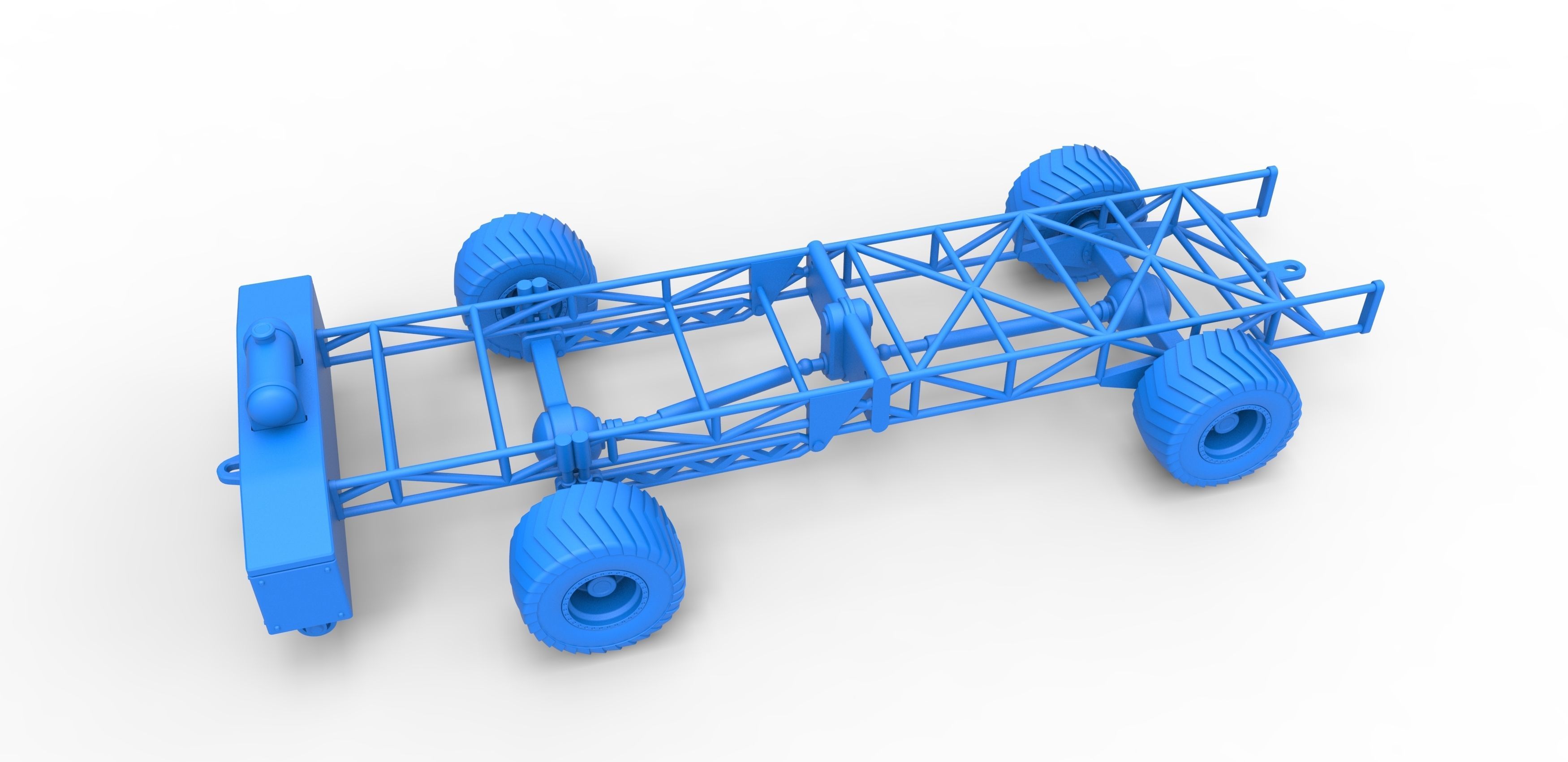 Chassis of 4wd pulling truck Scale 1 to 25 3D print model_15