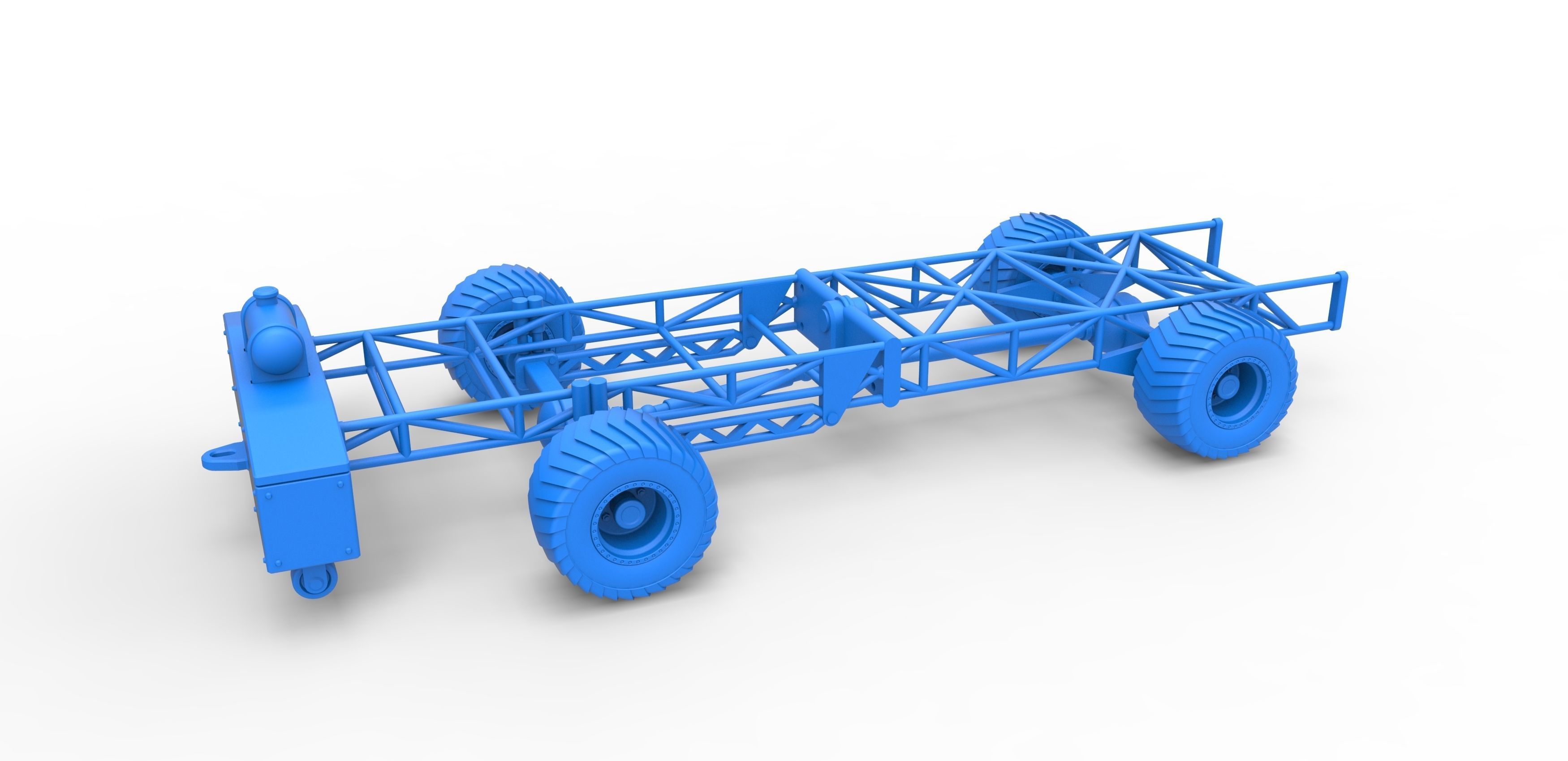 Chassis of 4wd pulling truck Scale 1 to 25 3D print model_14