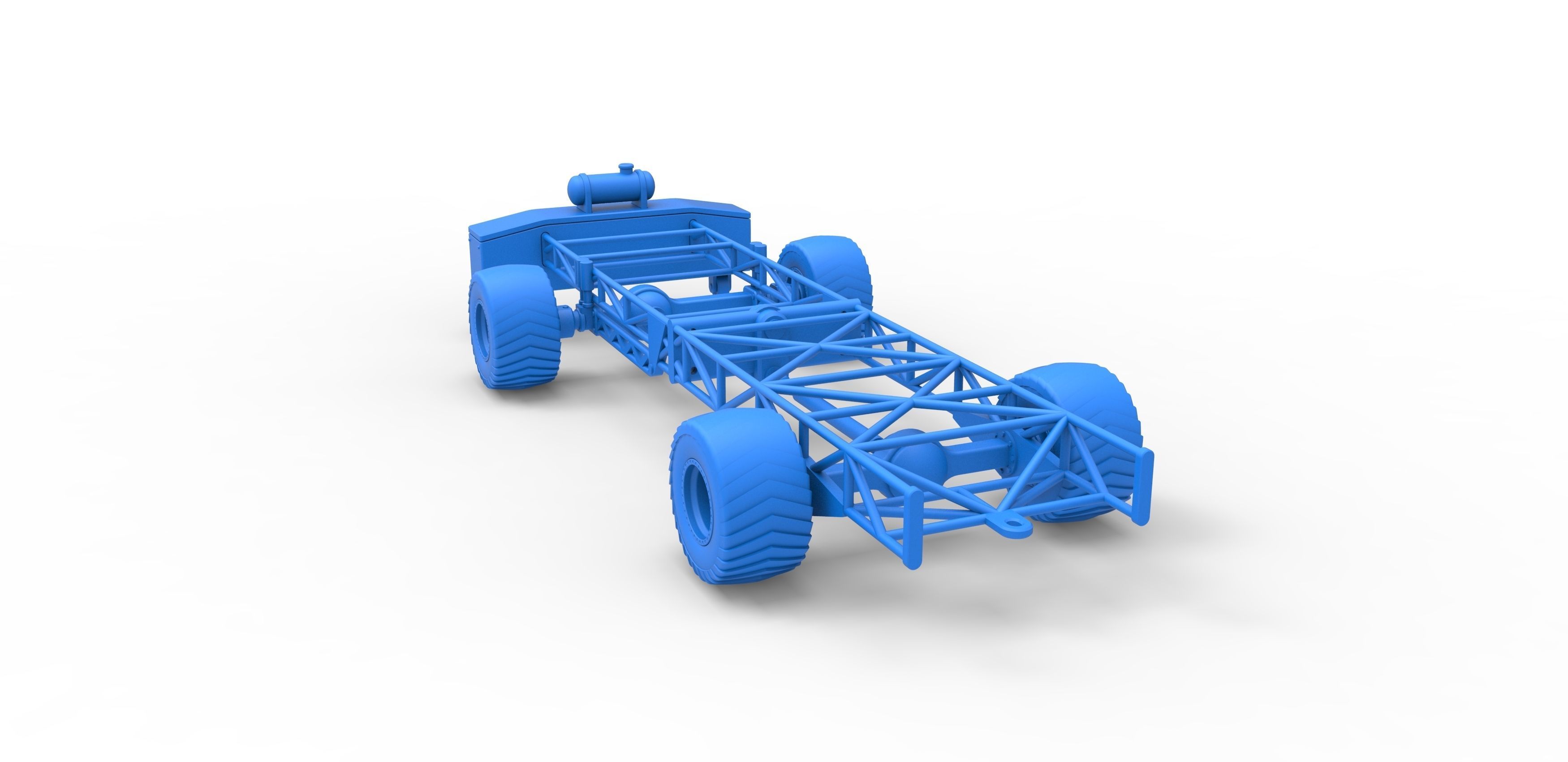 Chassis of 4wd pulling truck Scale 1 to 25 3D print model_24