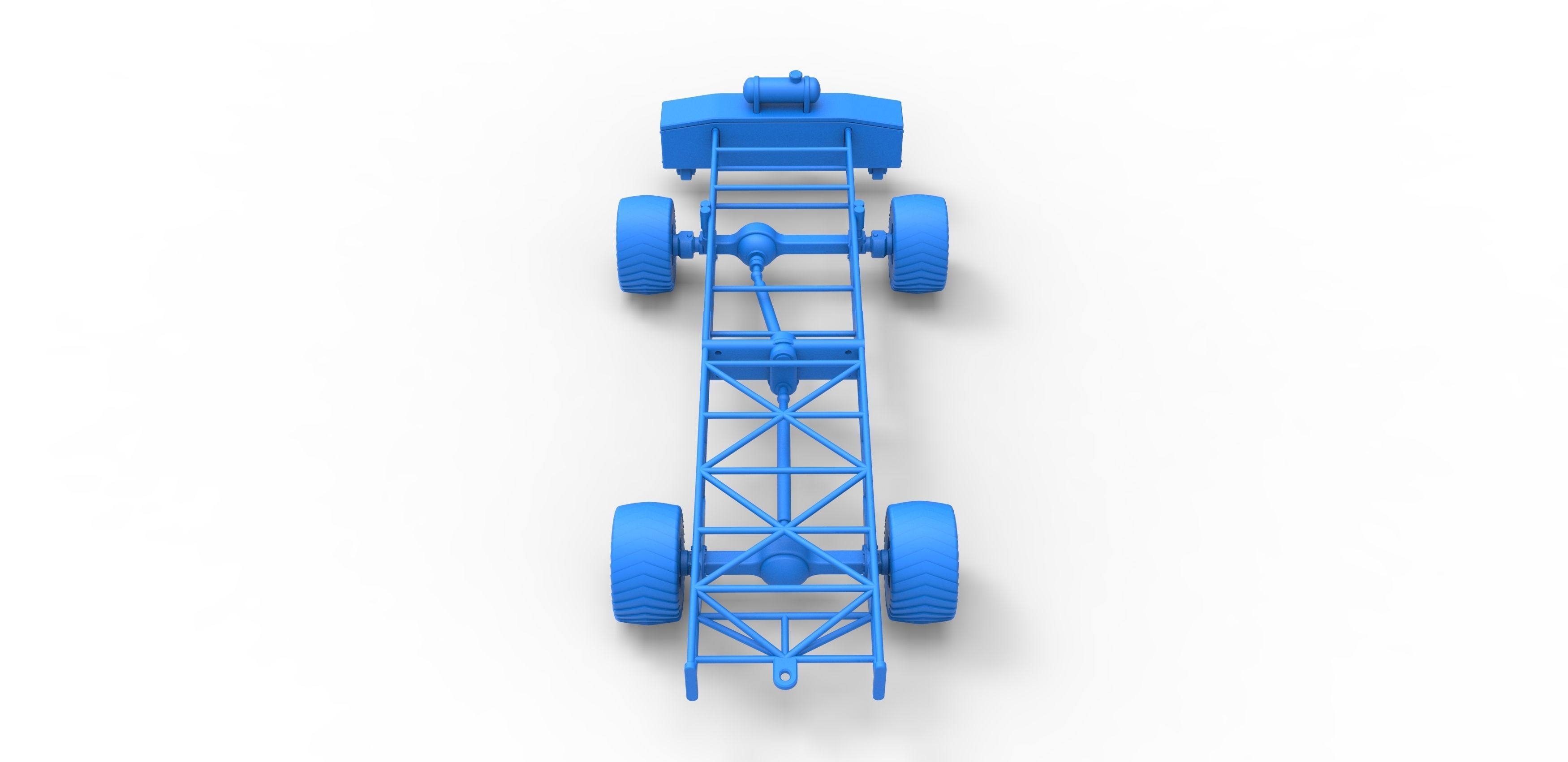 Chassis of 4wd pulling truck Scale 1 to 25 3D print model_25