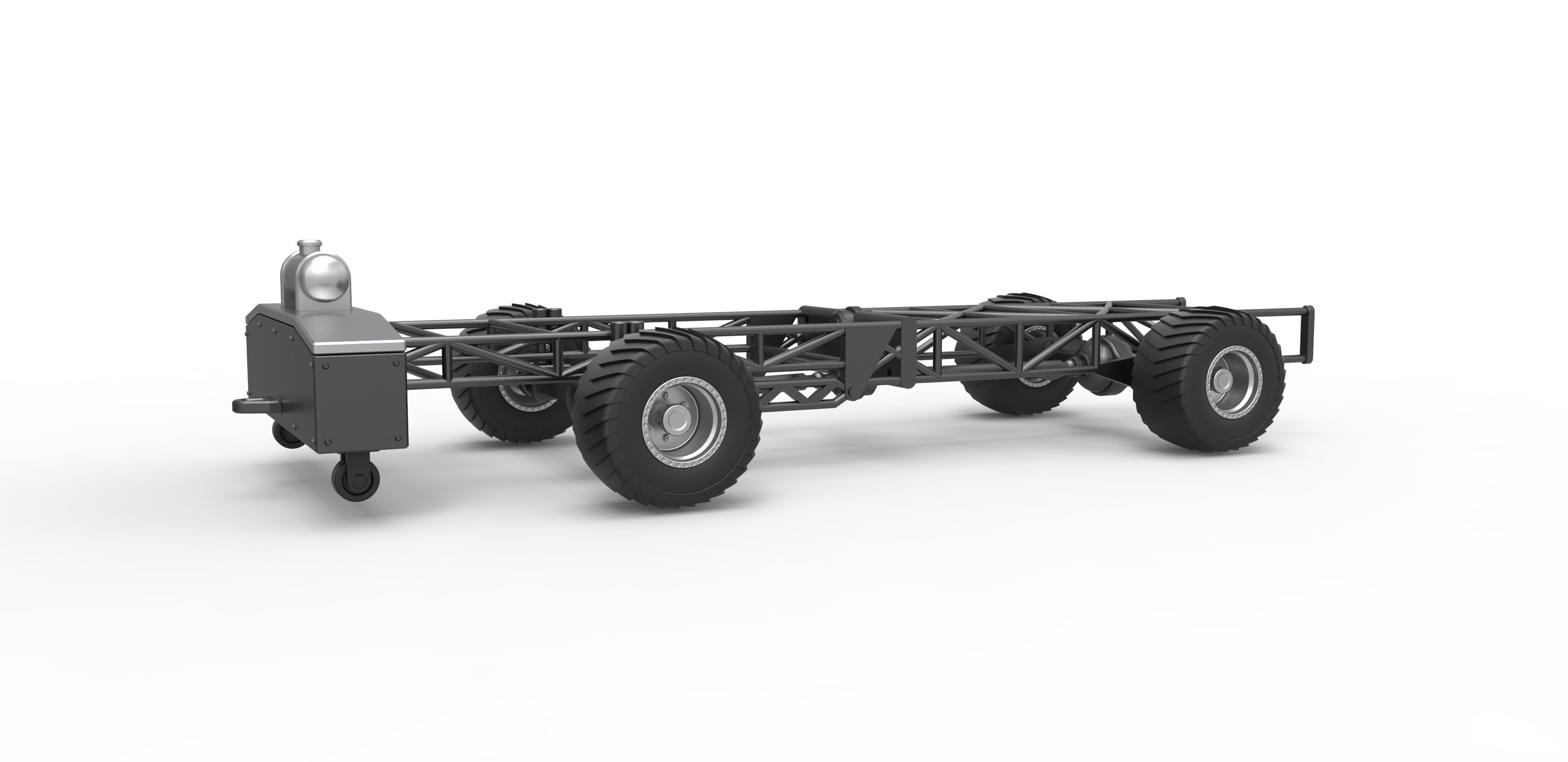 Chassis of 4wd pulling truck Scale 1 to 25 3D print model_1