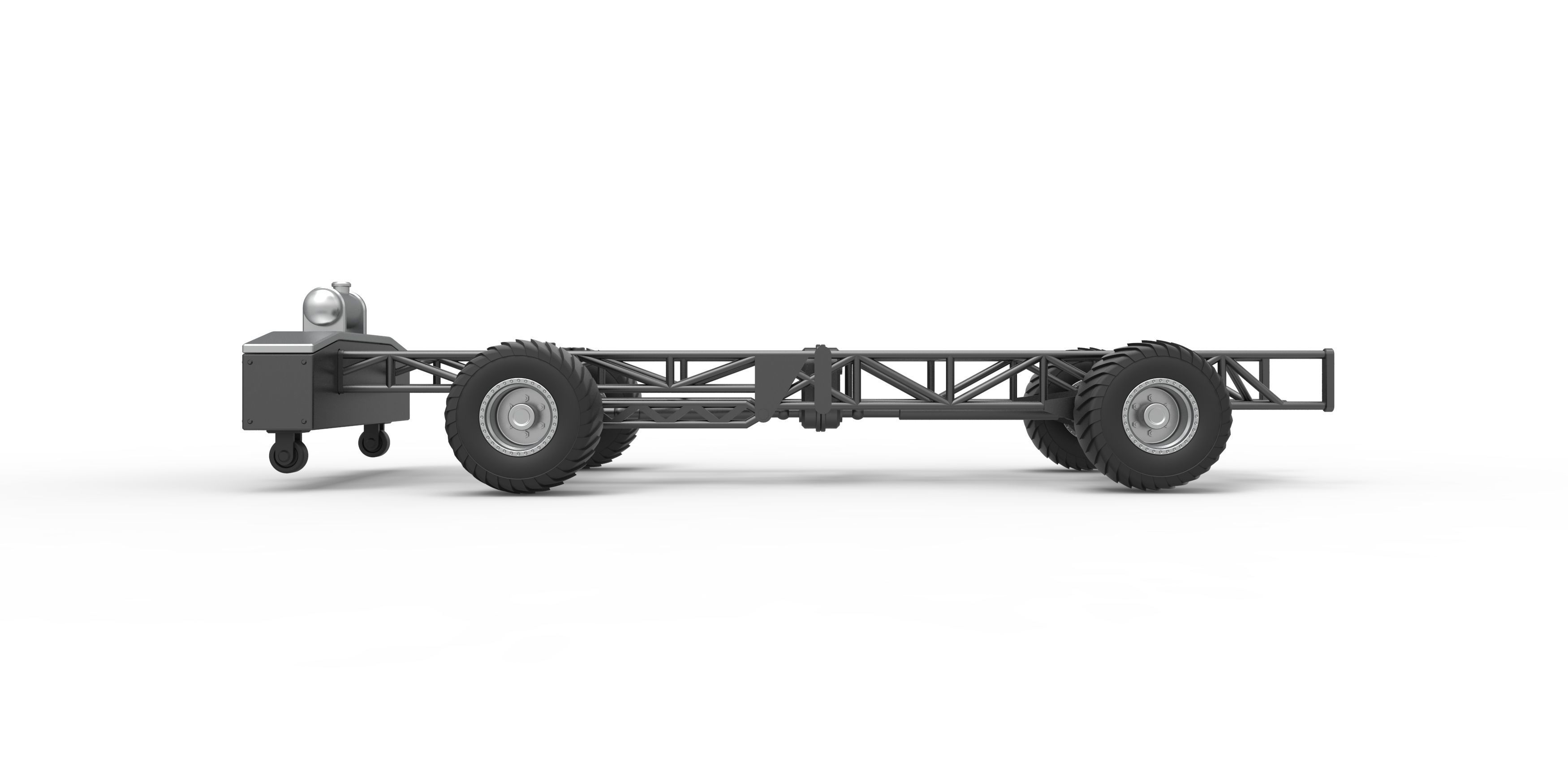 Chassis of 4wd pulling truck Scale 1 to 25 3D print model_7