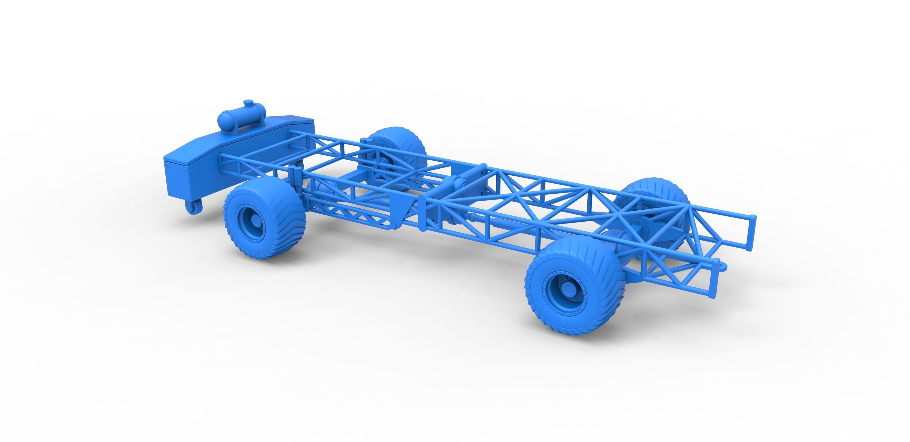 Chassis of 4wd pulling truck Scale 1 to 25 3D print model_23