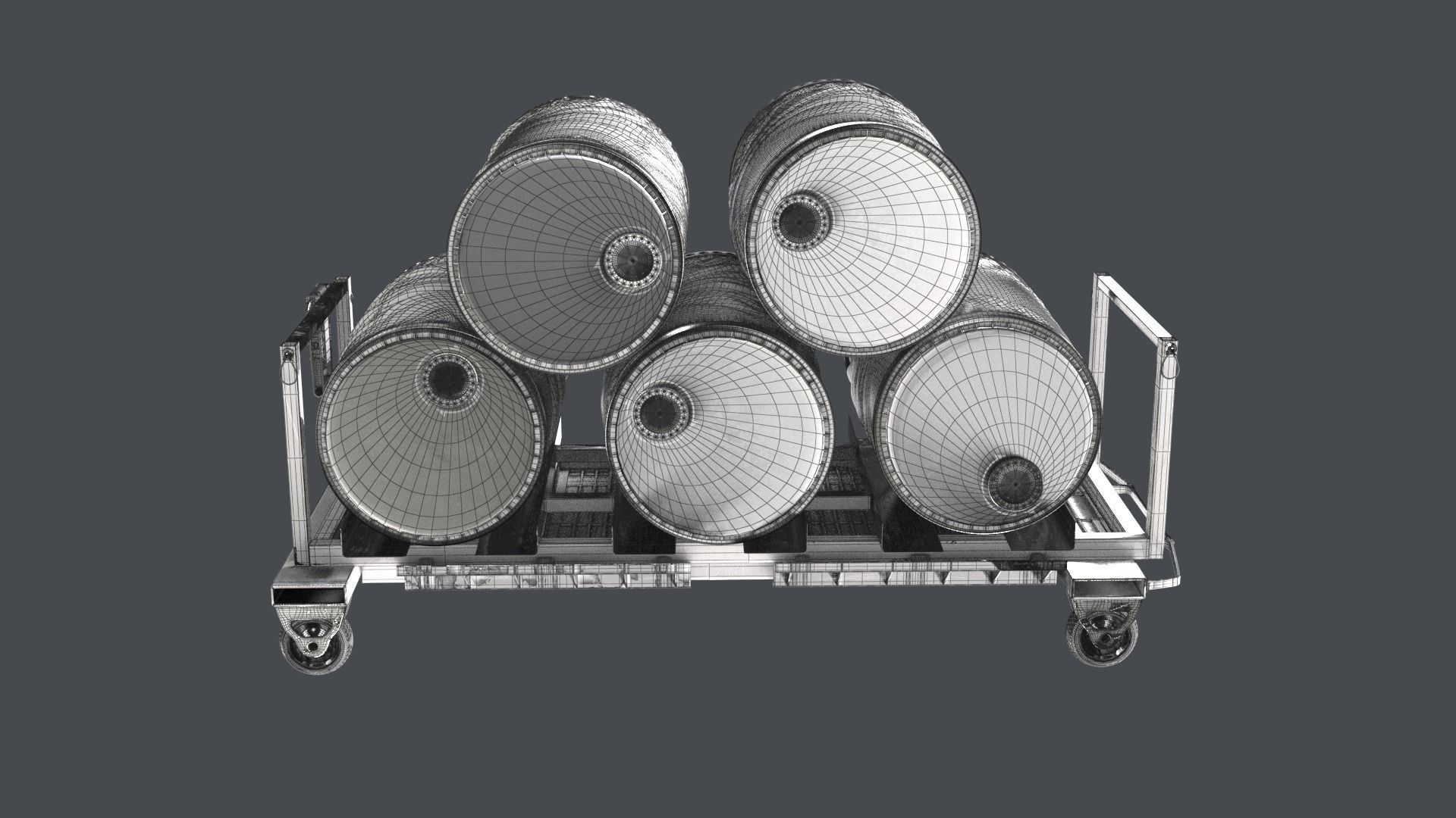 SciFi loaded Barrel Trolley 3D model_11