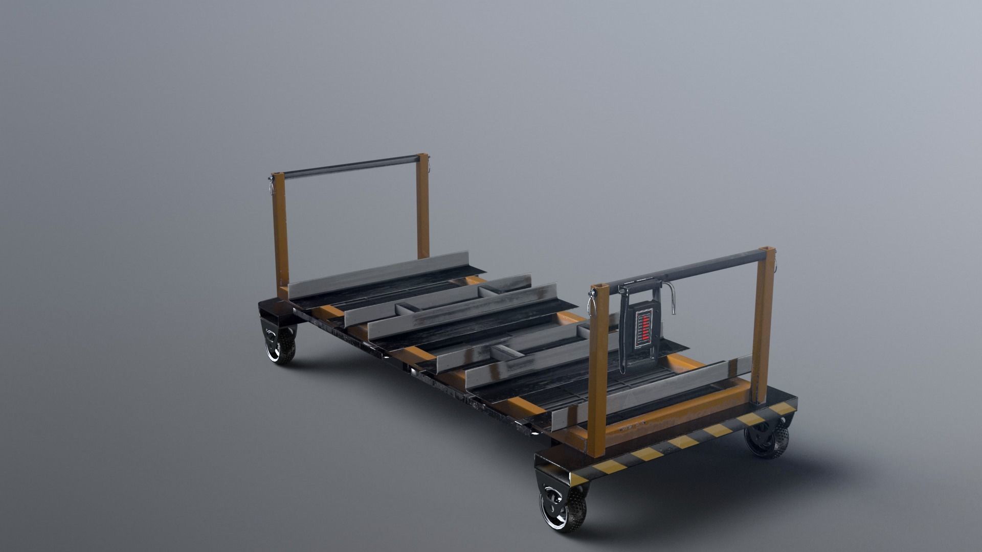 SciFi loaded Barrel Trolley 3D model_8