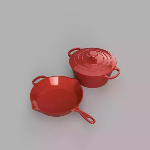 Le Creuset Casserol and Skillet 3D print model