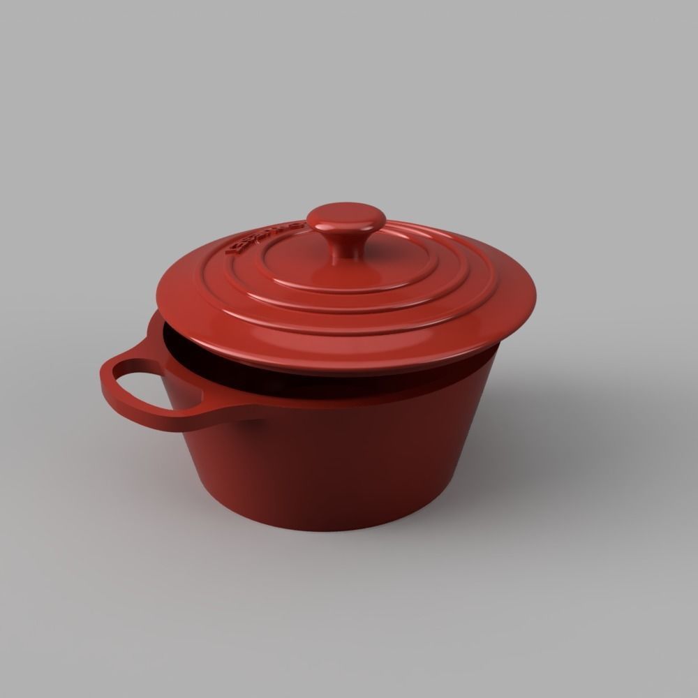 Le Creuset Casserol and Skillet 3D print model_5