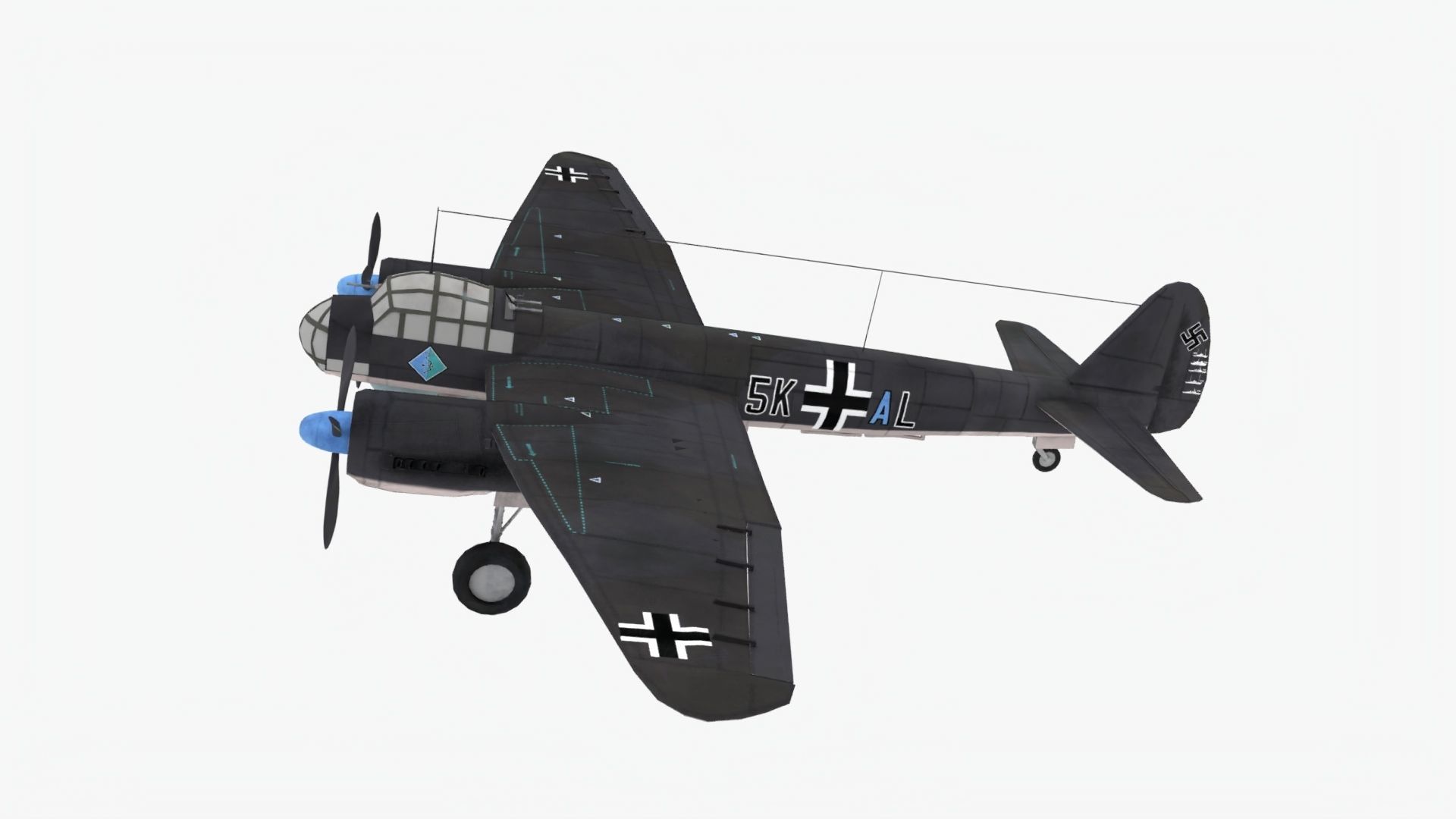 Dornier Do 17 Low-poly 3D model_1