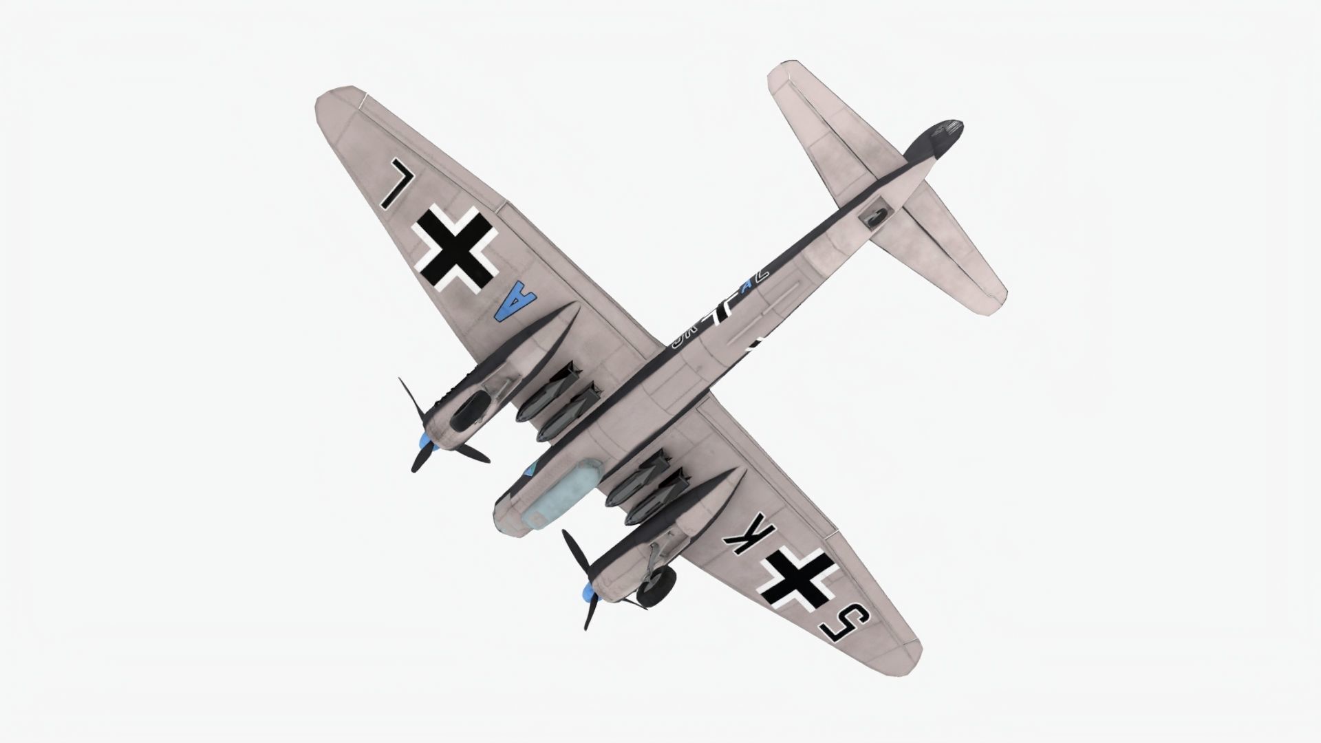 Dornier Do 17 Low-poly 3D model_2