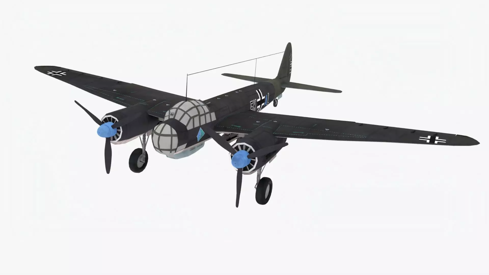 Dornier Do 17 Low-poly 3D model_0