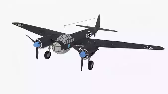 Dornier Do 17 Low-poly 3D model
