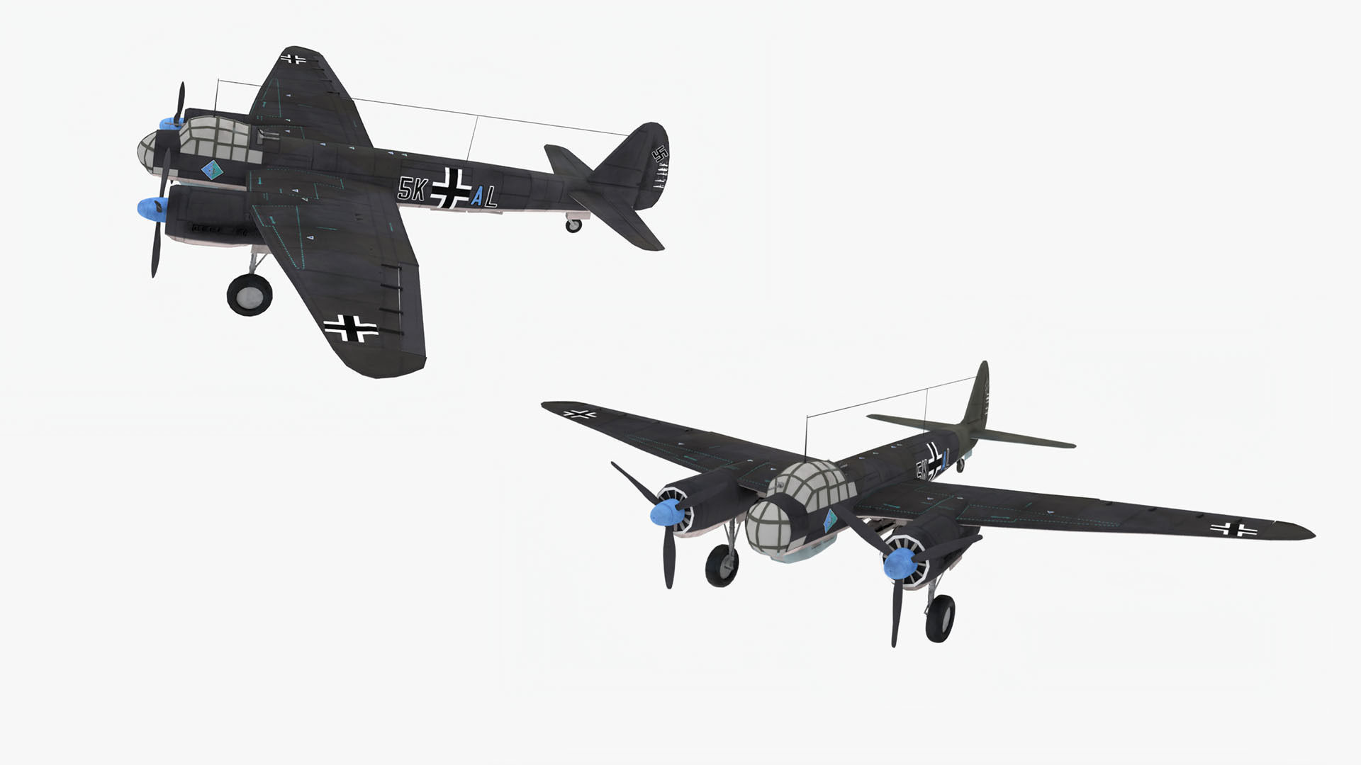 Dornier Do 17 Low-poly 3D model_5
