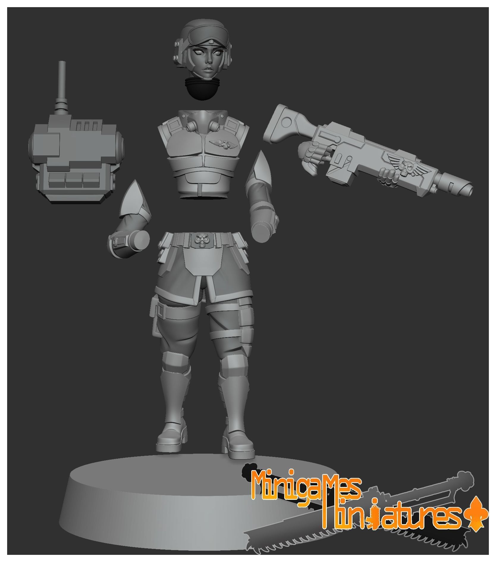 Imperial guardsmen anime figurines 3D print model_4