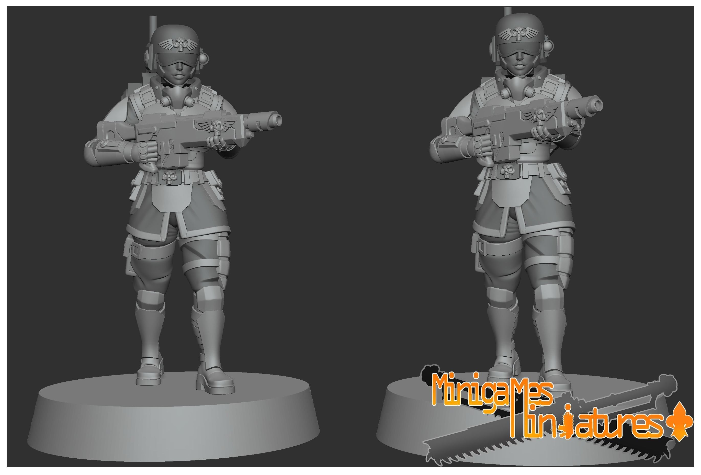 Imperial guardsmen anime figurines 3D print model_1