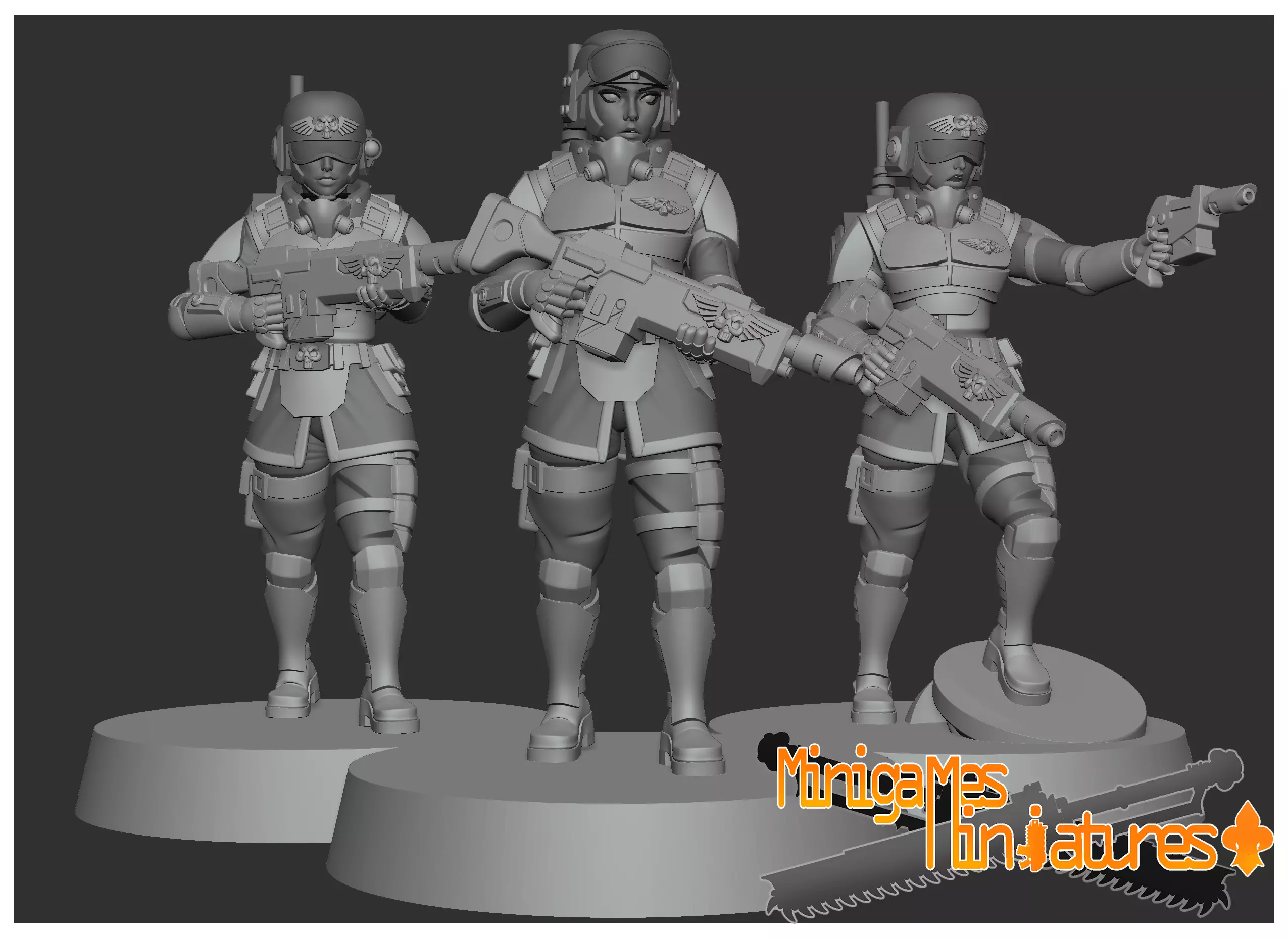 Imperial guardsmen anime figurines 3D print model_0
