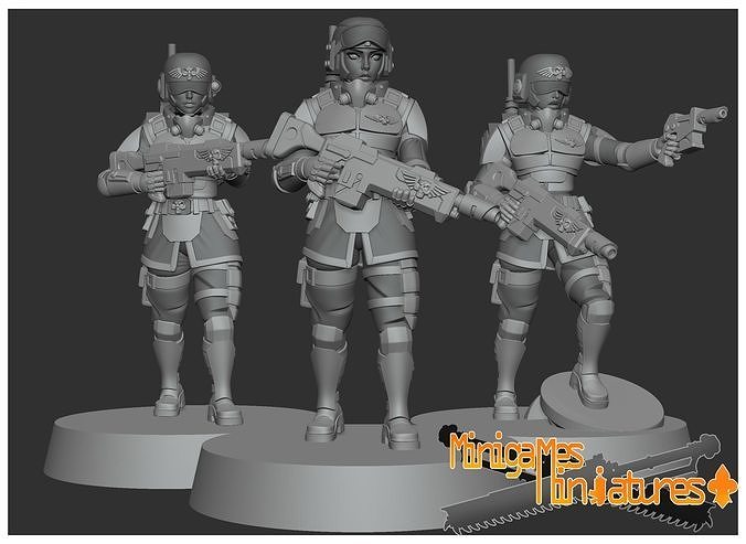 Imperial guardsmen anime figurines 3D print model