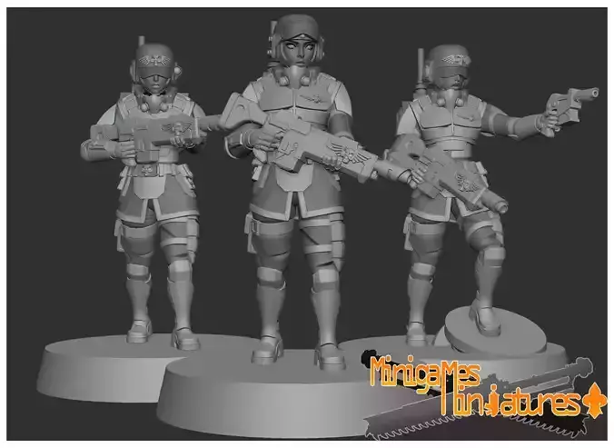 Imperial guardsmen anime figurines