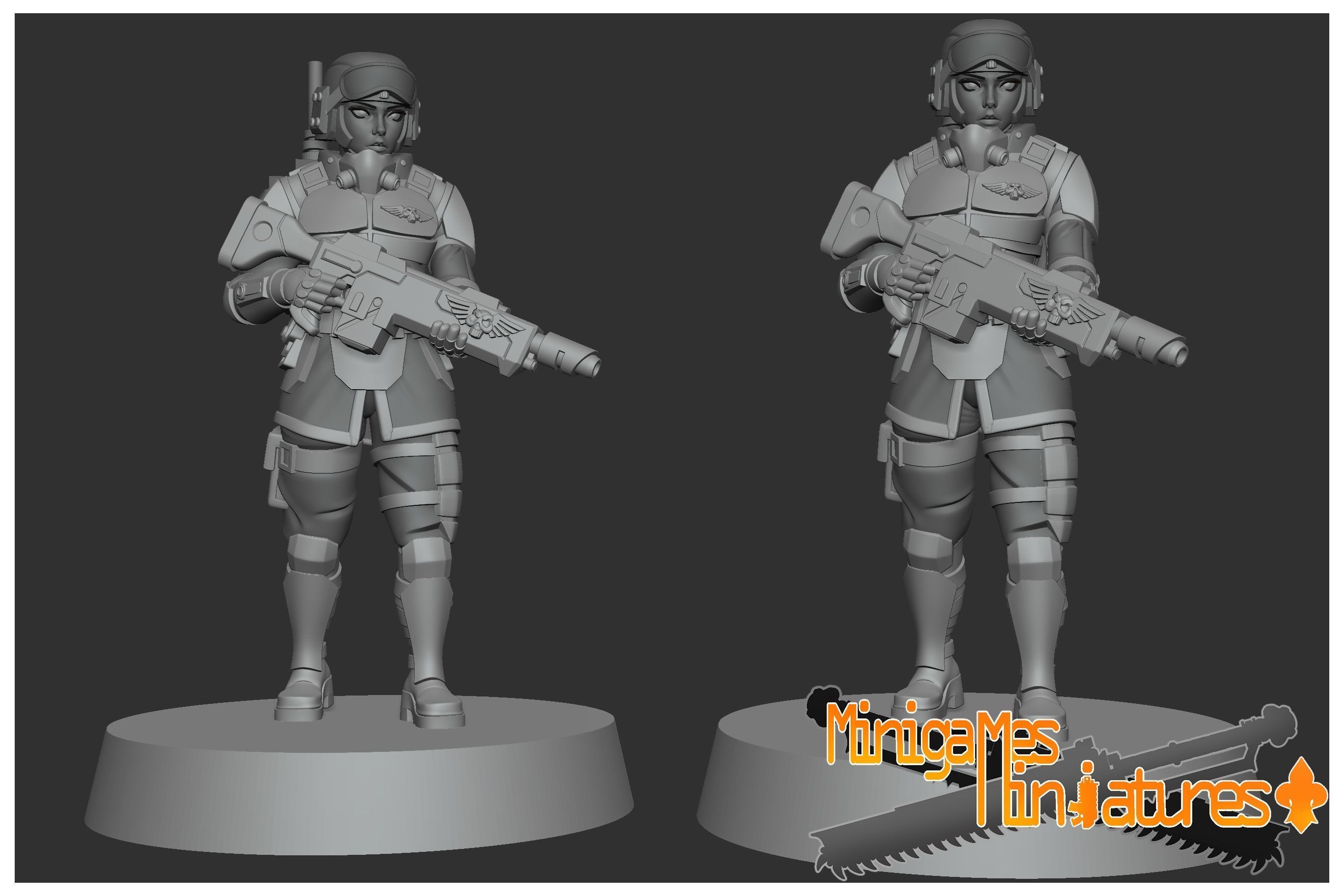 Imperial guardsmen anime figurines 3D print model_2