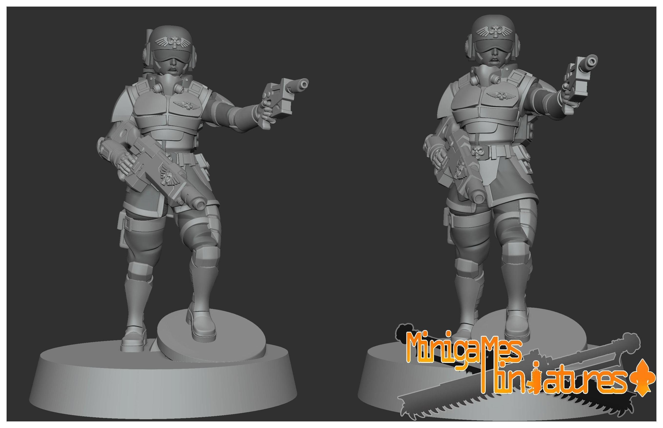 Imperial guardsmen anime figurines 3D print model_3