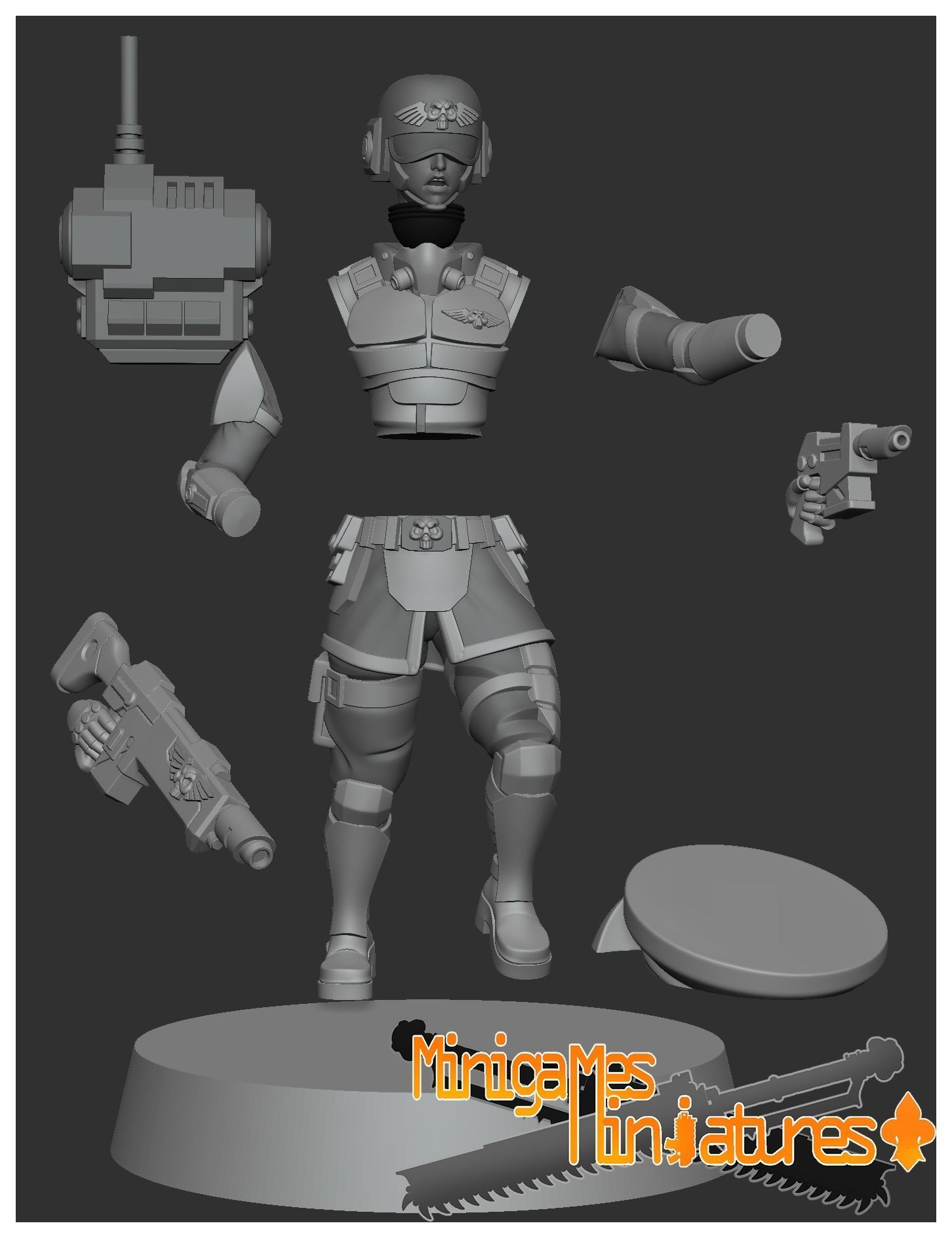 Imperial guardsmen anime figurines 3D print model_6