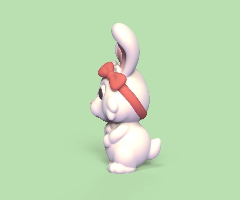 Bunny Hair Bow 3D print model_2