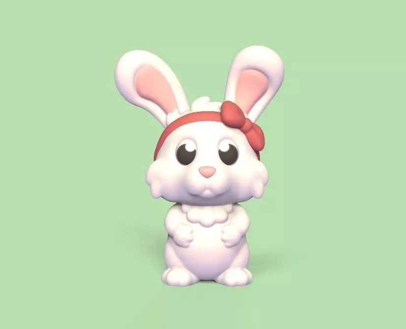 Bunny Hair Bow 3D print model_0