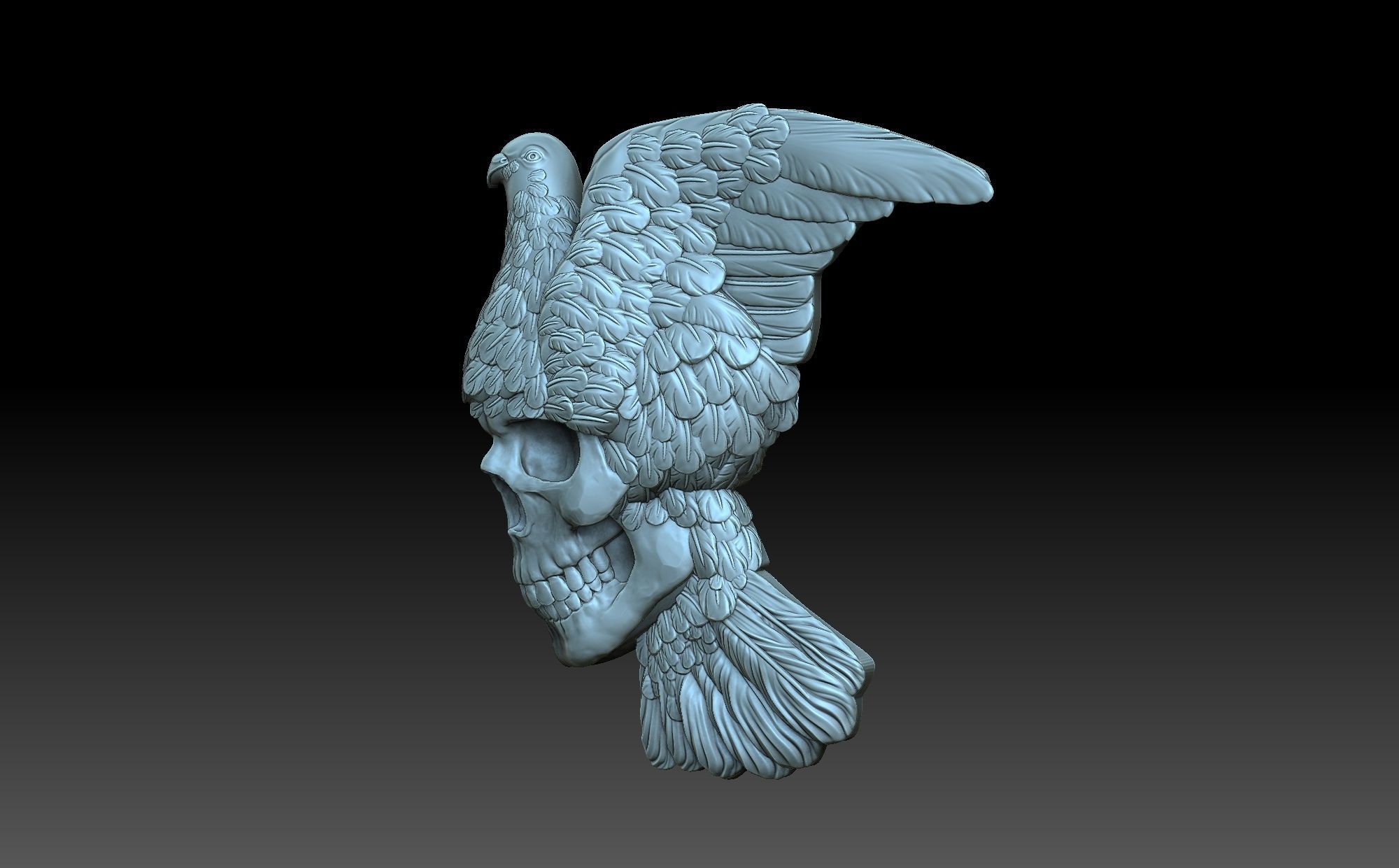 Pigeon with a skull 3D print model_1