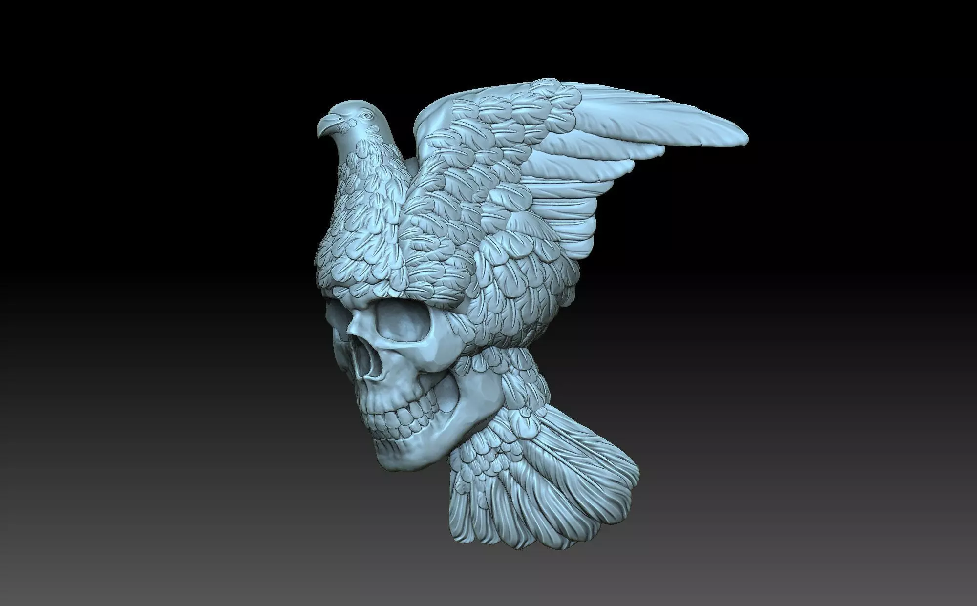 Pigeon with a skull 3D print model_0