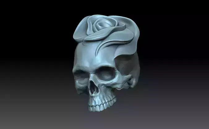 Skull with a rose