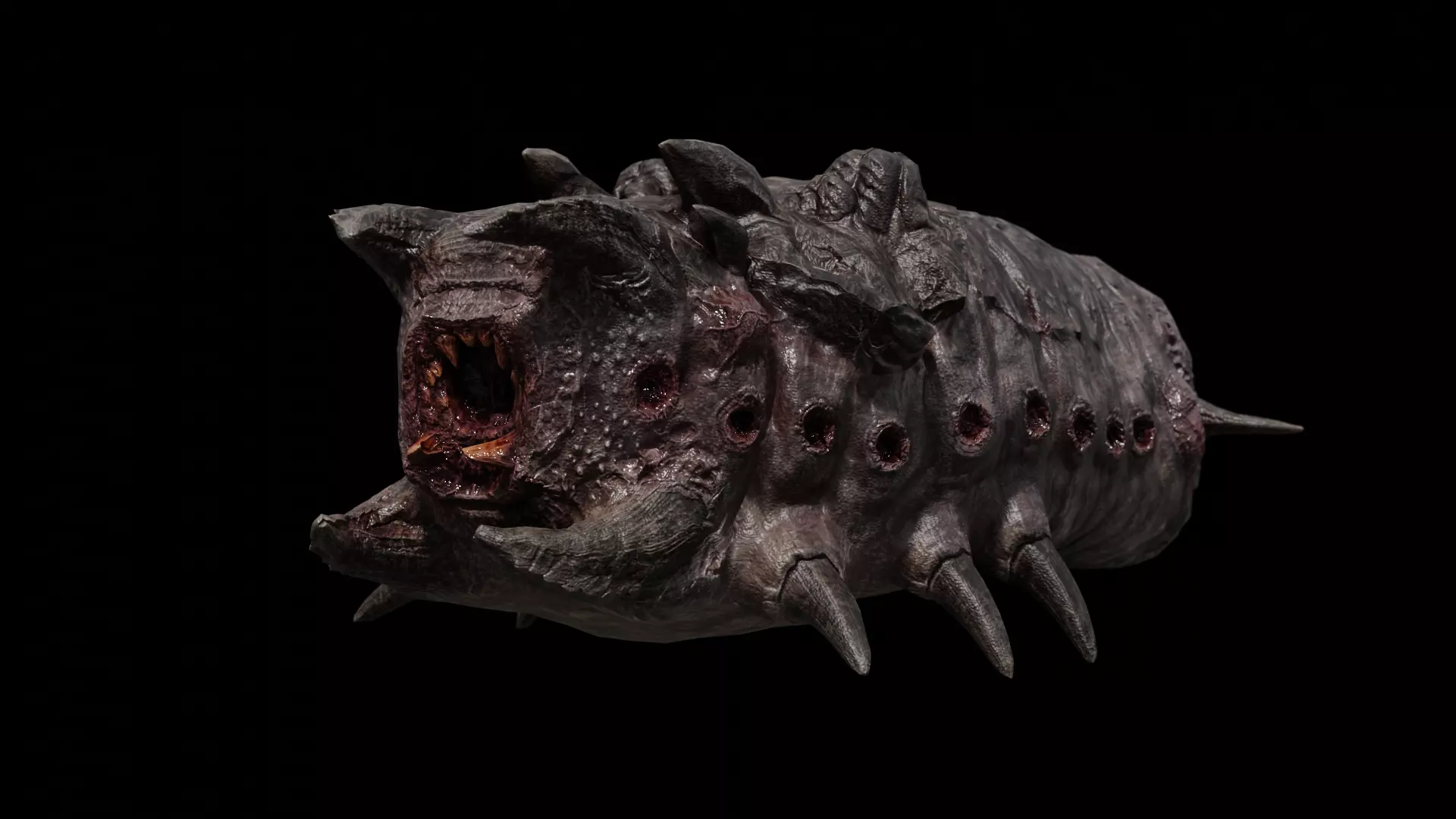 Mutant alien worm Low-poly 3D model