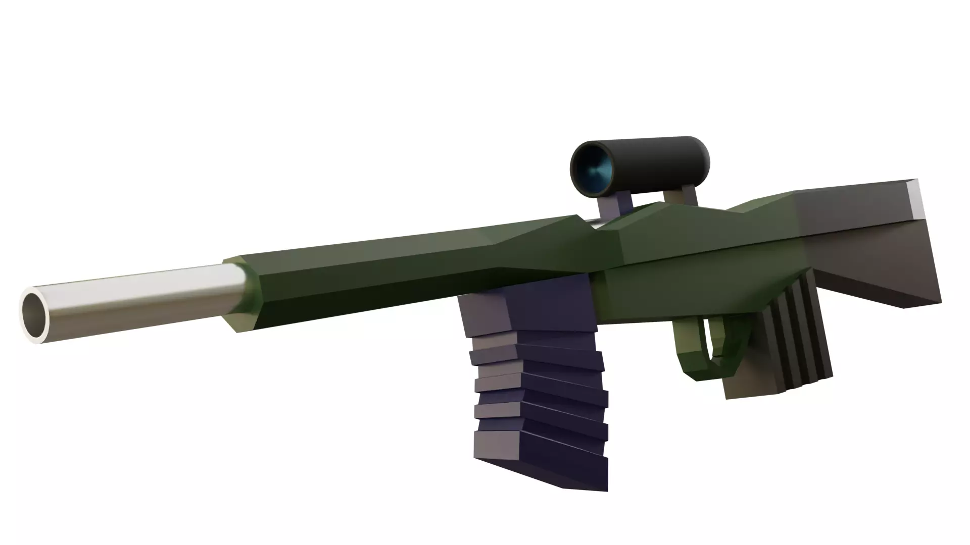 Game ready Low poly Gun rifle Low-poly 3D model_0