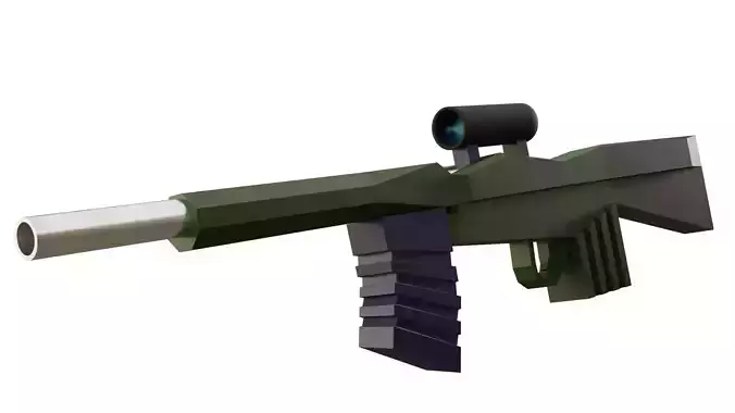Game ready Low poly Gun rifle Low-poly 3D model