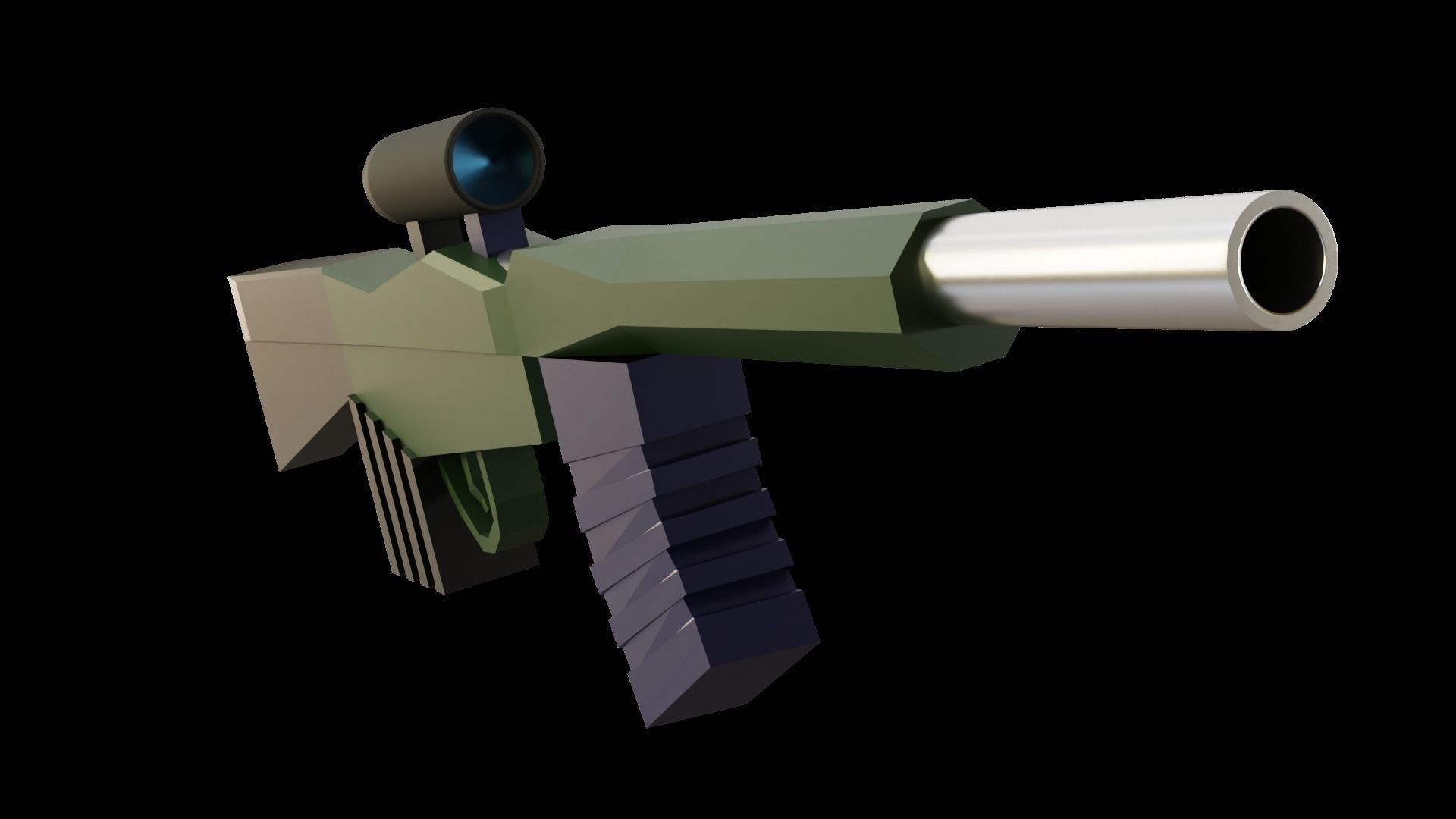 Game ready Low poly Gun rifle Low-poly 3D model_1