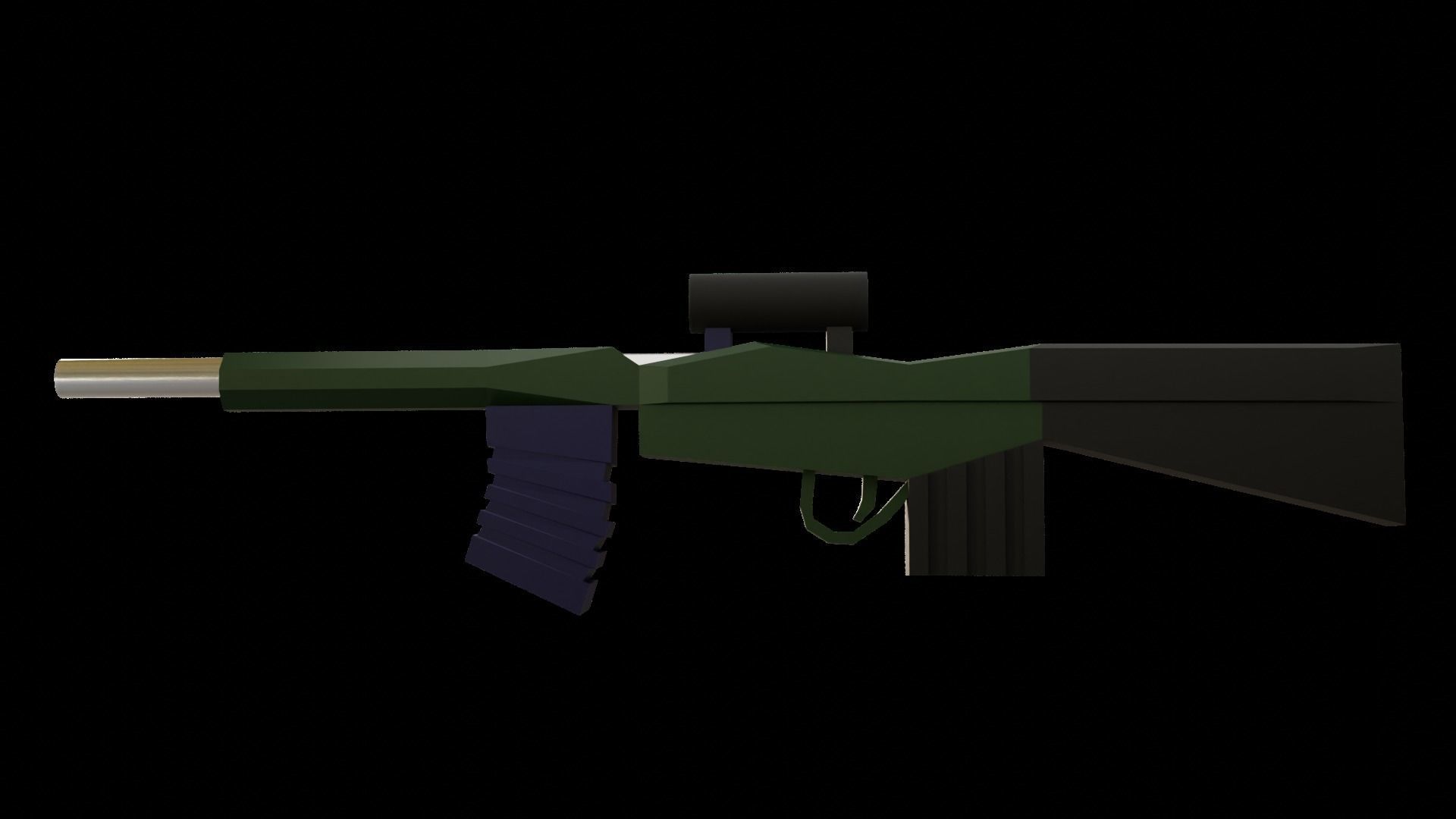 Game ready Low poly Gun rifle Low-poly 3D model_2