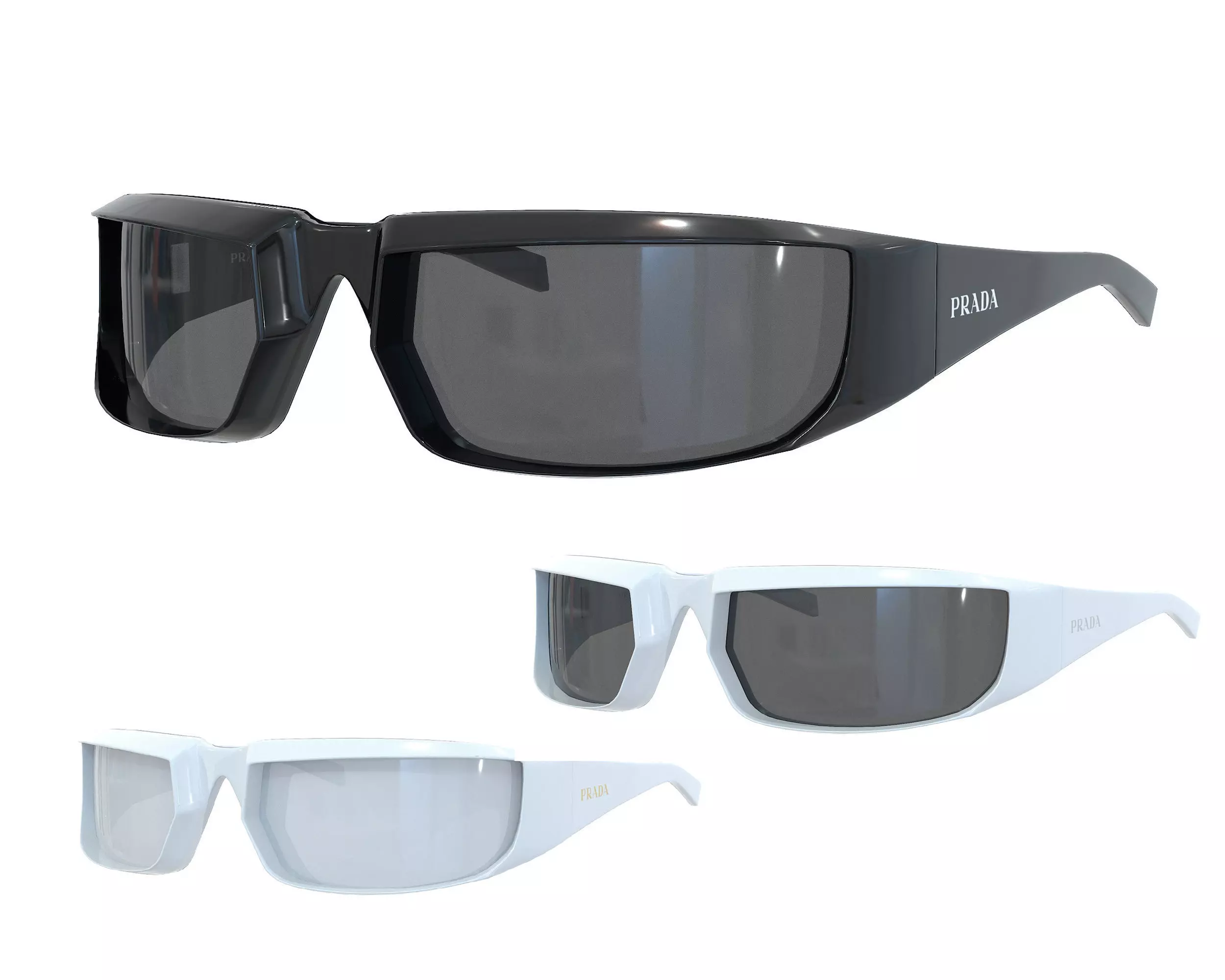 Prada Runway Sunglasses Low-poly 3D model_0