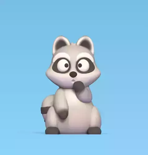 Surprised Raccoon 3D print model