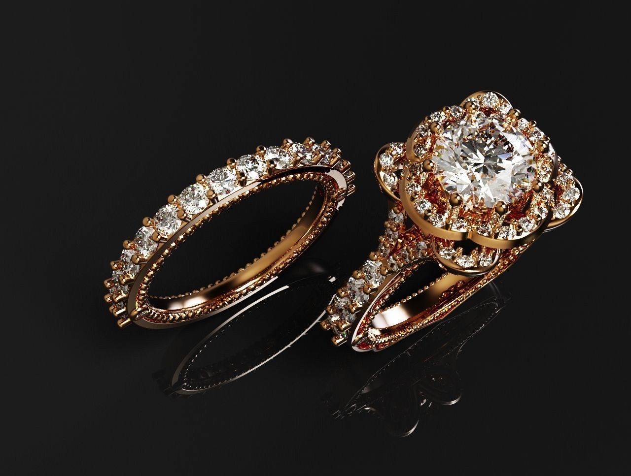 Diamond ring 3D print model_5